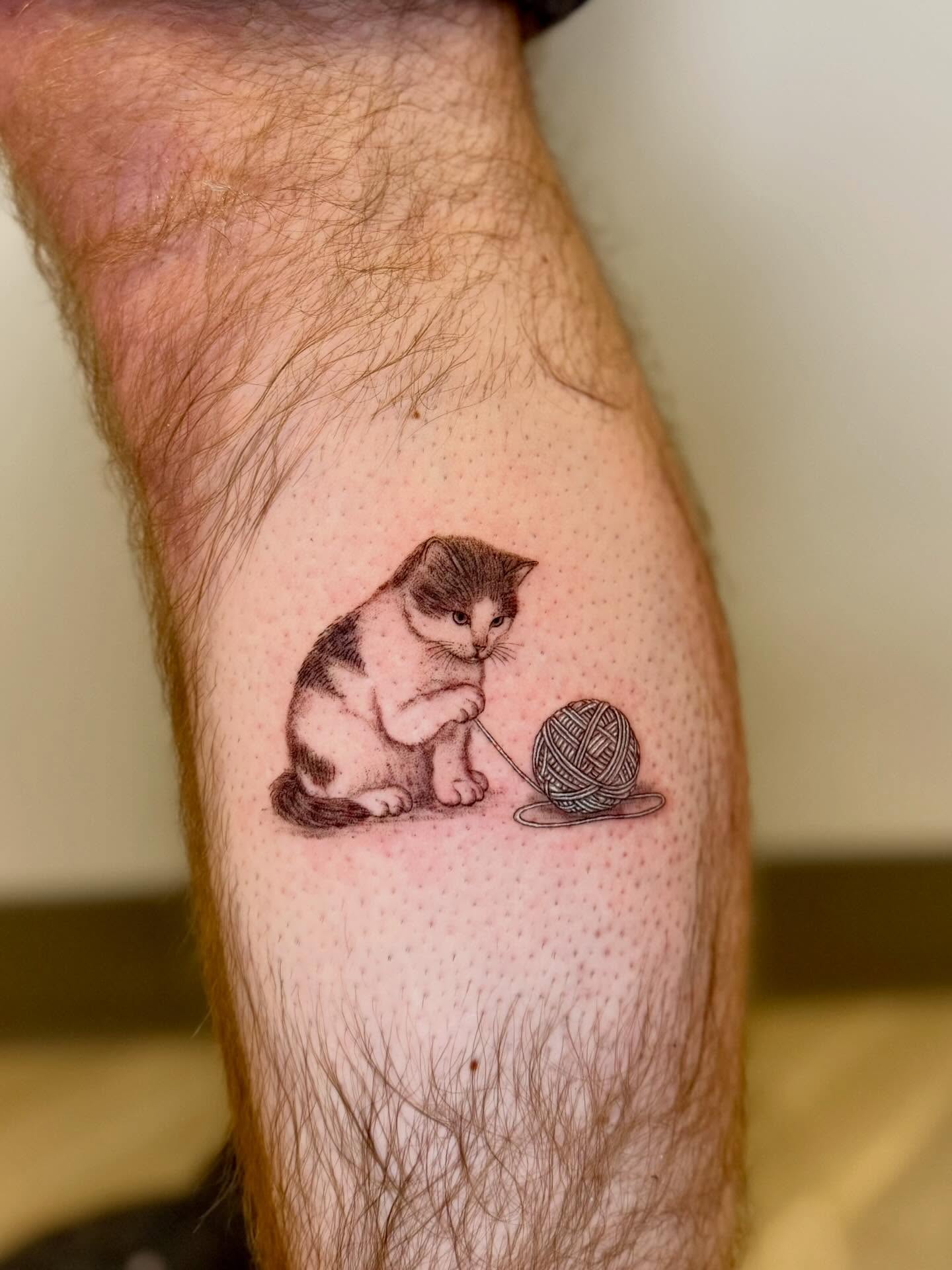 Tattoo by @catgirltattoo — dotwork, realism