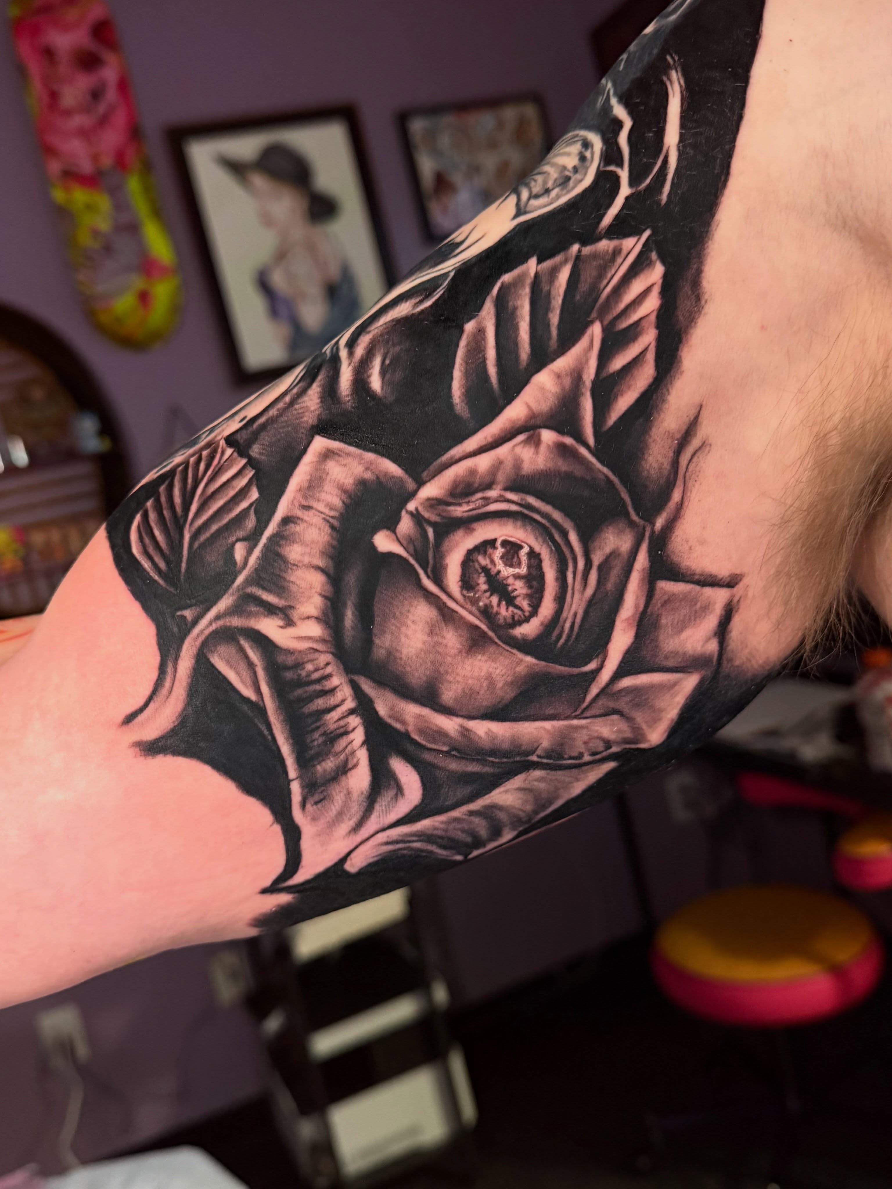 Rose realism tattoo on the forearm by ✨Jen Lochbihler✨, Dickson, Tennessee