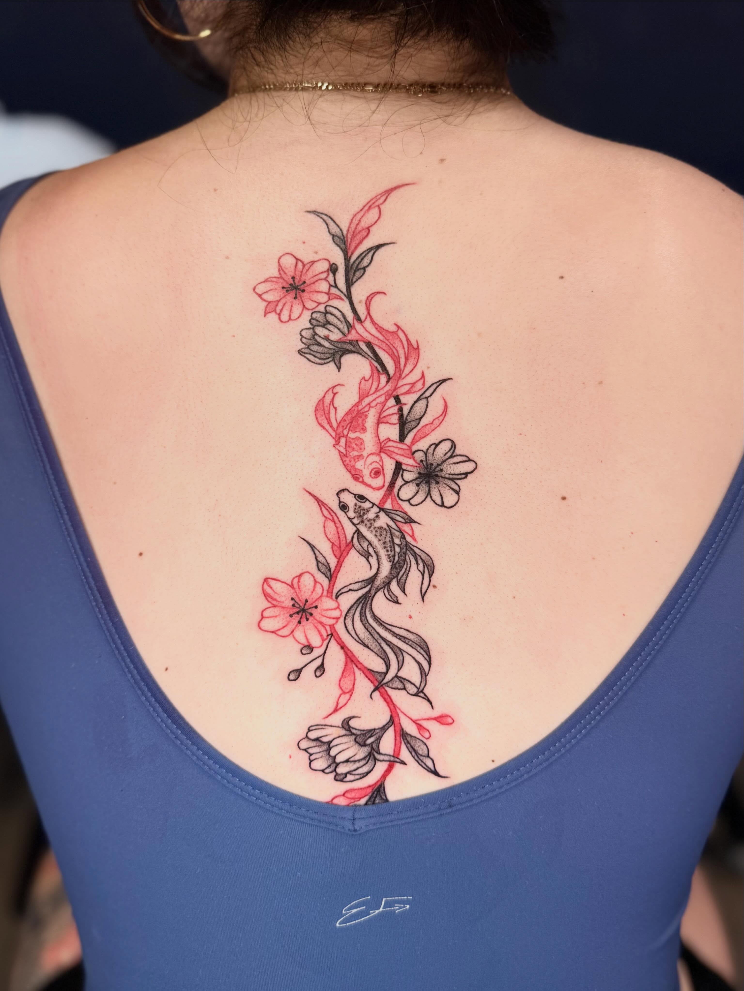 Tattoo by @miachristattoo — japanese_irezumi, dotwork