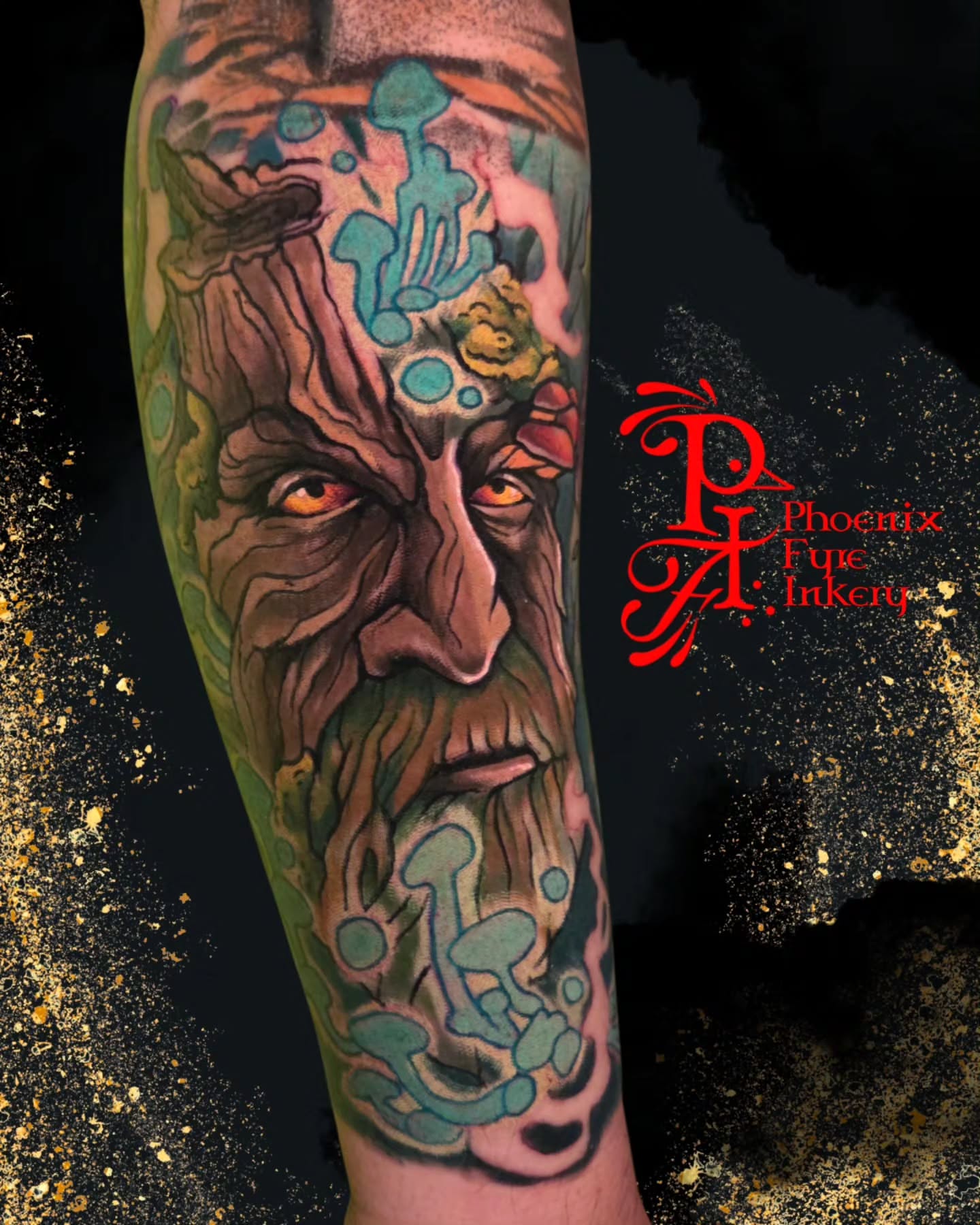 Tattoo by @phoenixfyreinkery — realism, dotwork