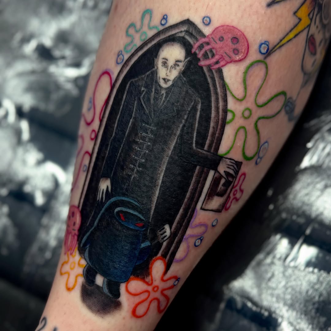 Edward Scissorhands dark realism tattoo on the forearm by Jada Reynolds