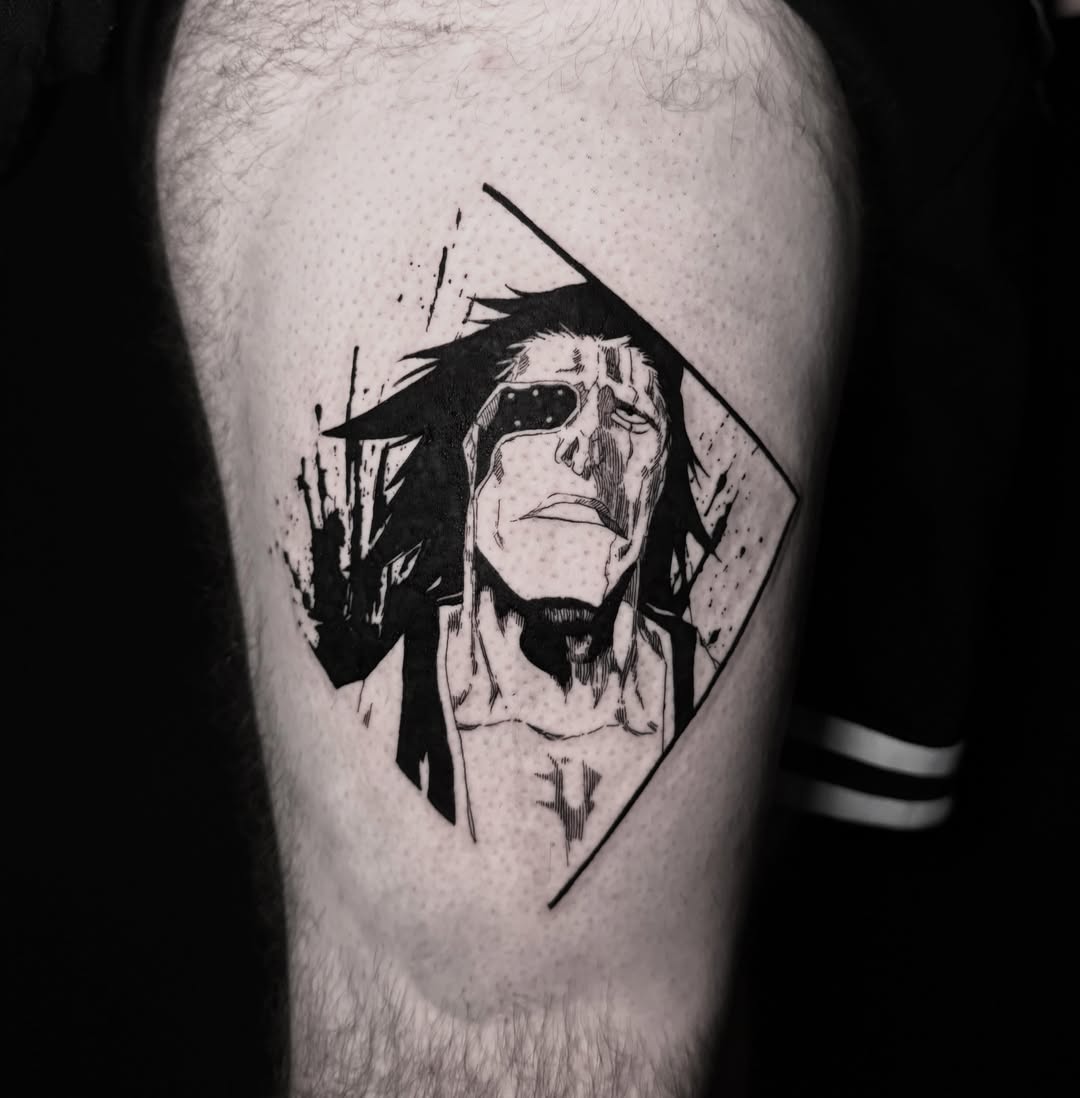 Tattoo by @boniaart — dotwork, anime