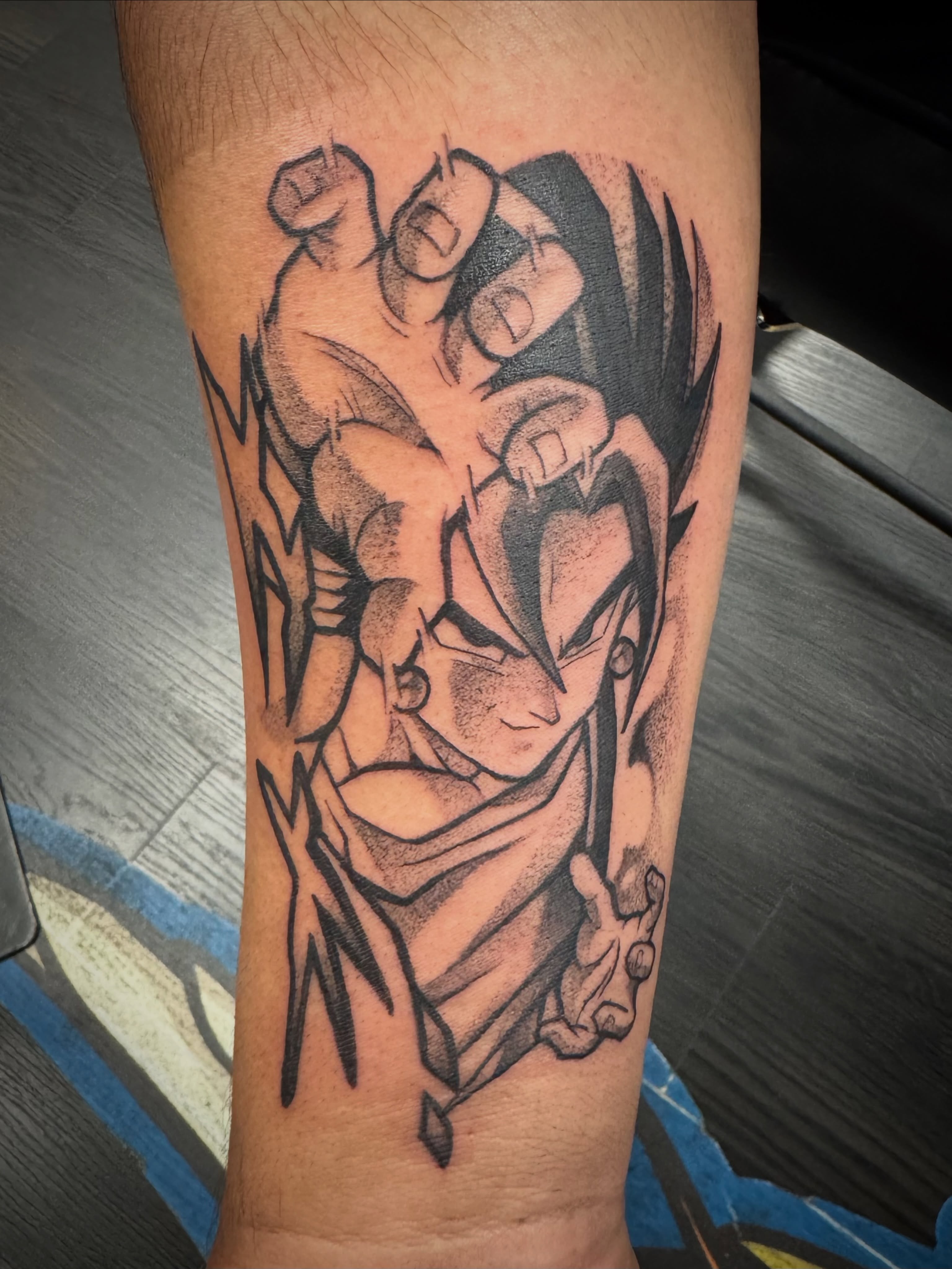 Tattoo by @weaponix — dotwork, anime