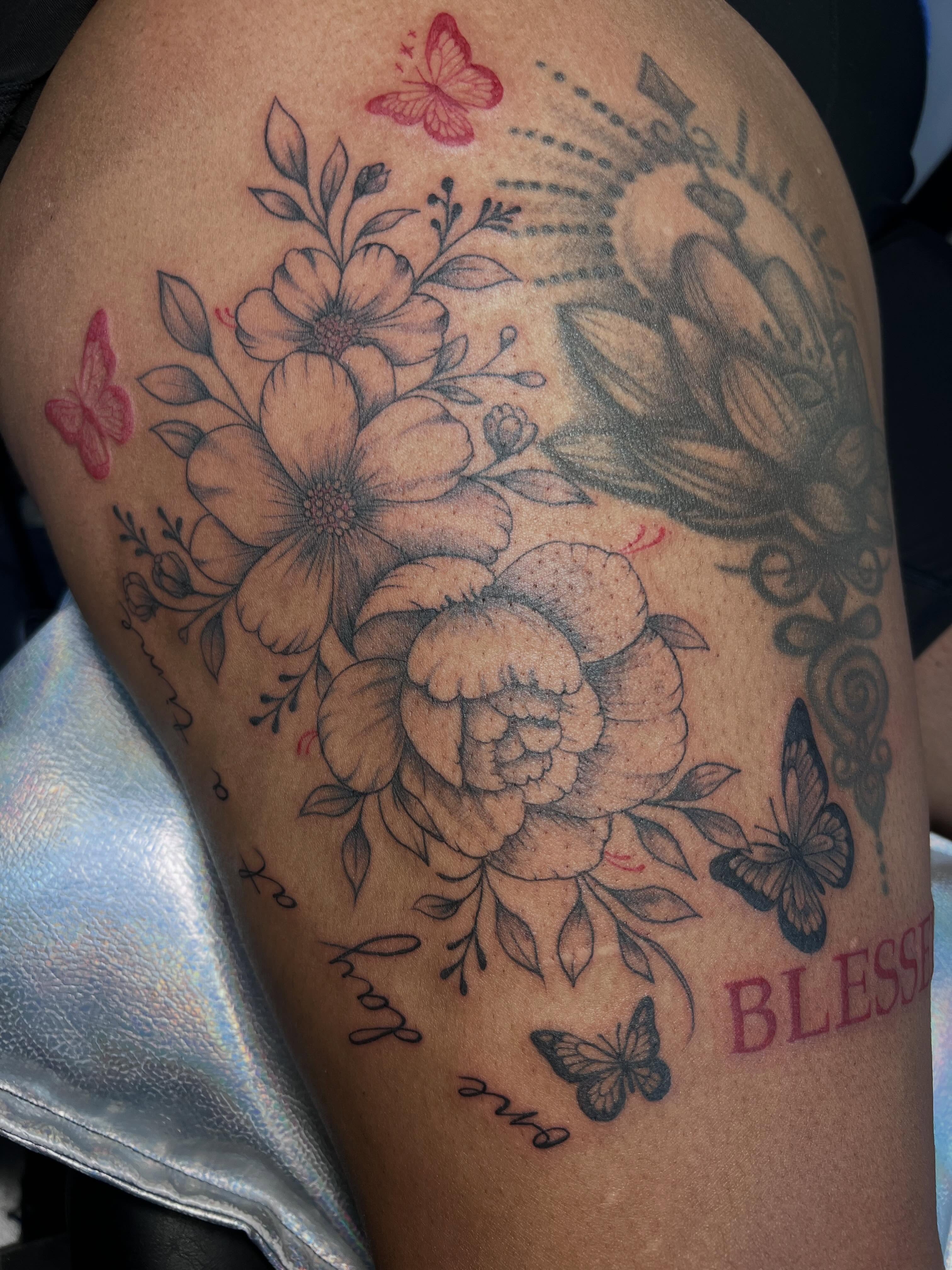 Tattoo by @bossladyphe1 — black_and_grey