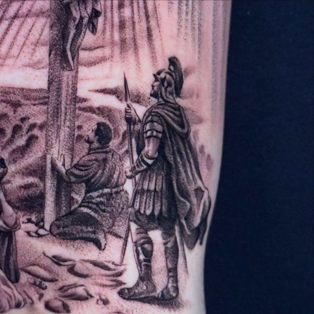 Tattoo by @zacharyktattoos โ realism, black_and_grey