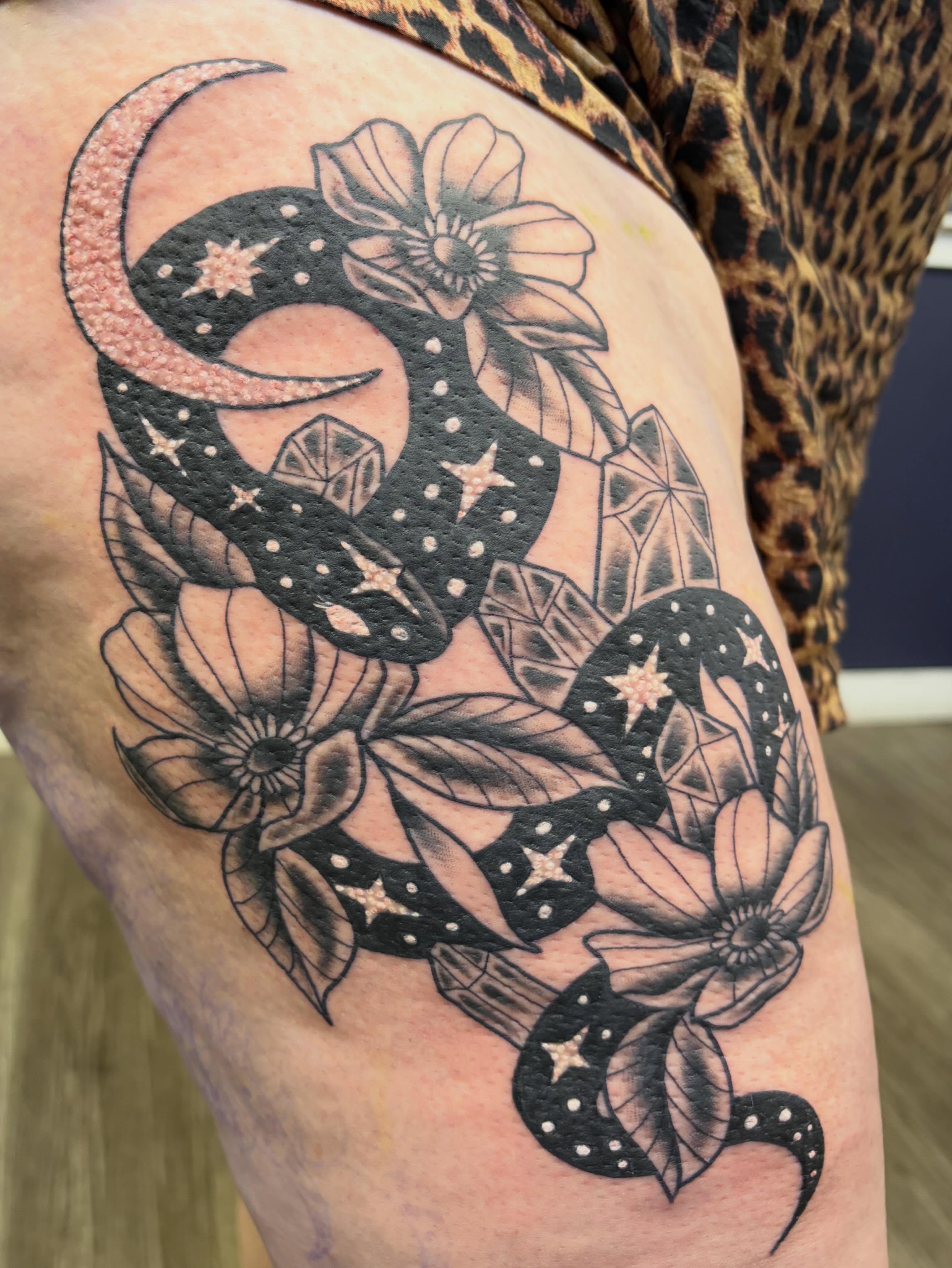 Tattoo by @haileyhermo — american_traditional, dotwork