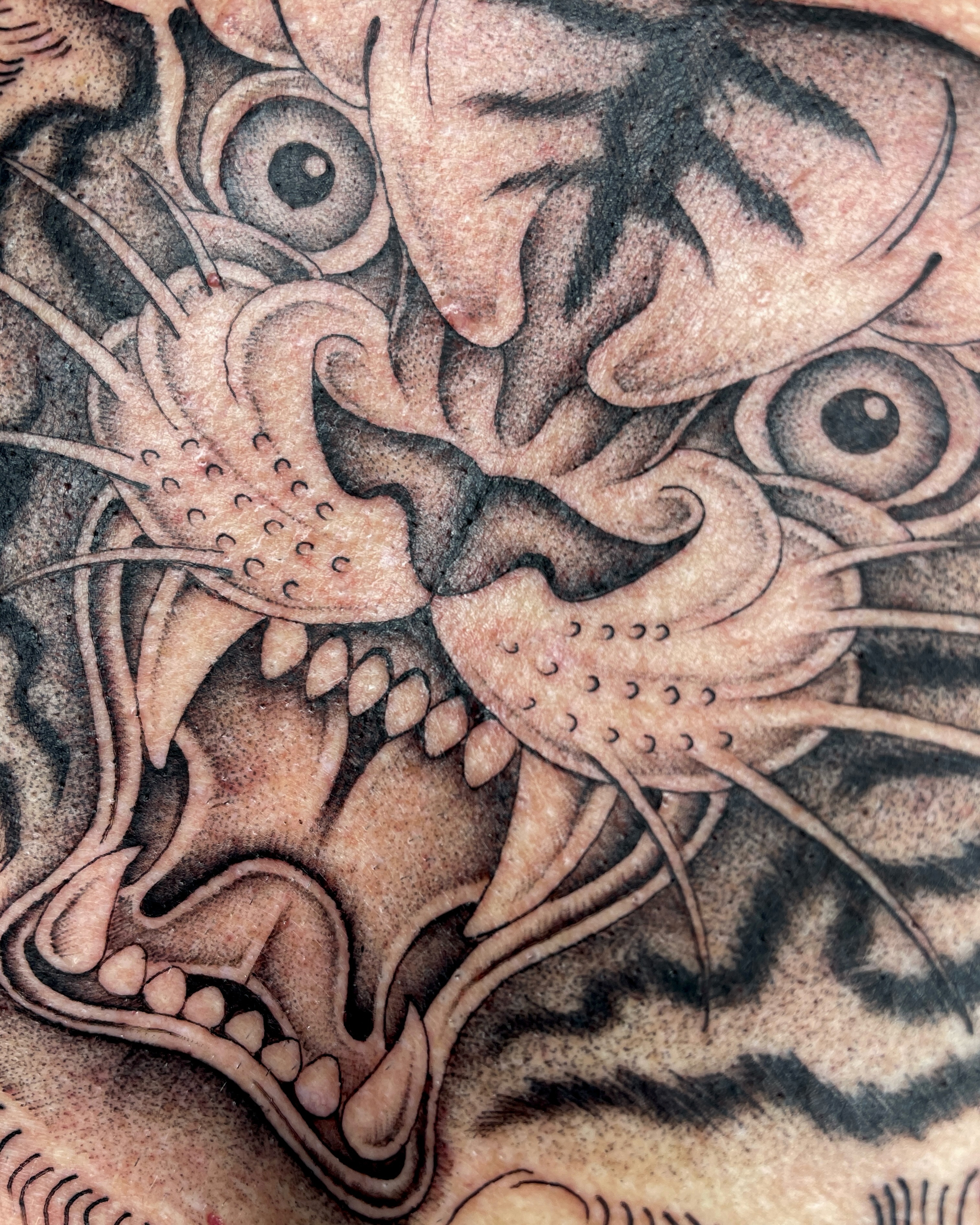 Dragon black and grey tattoo by IVY