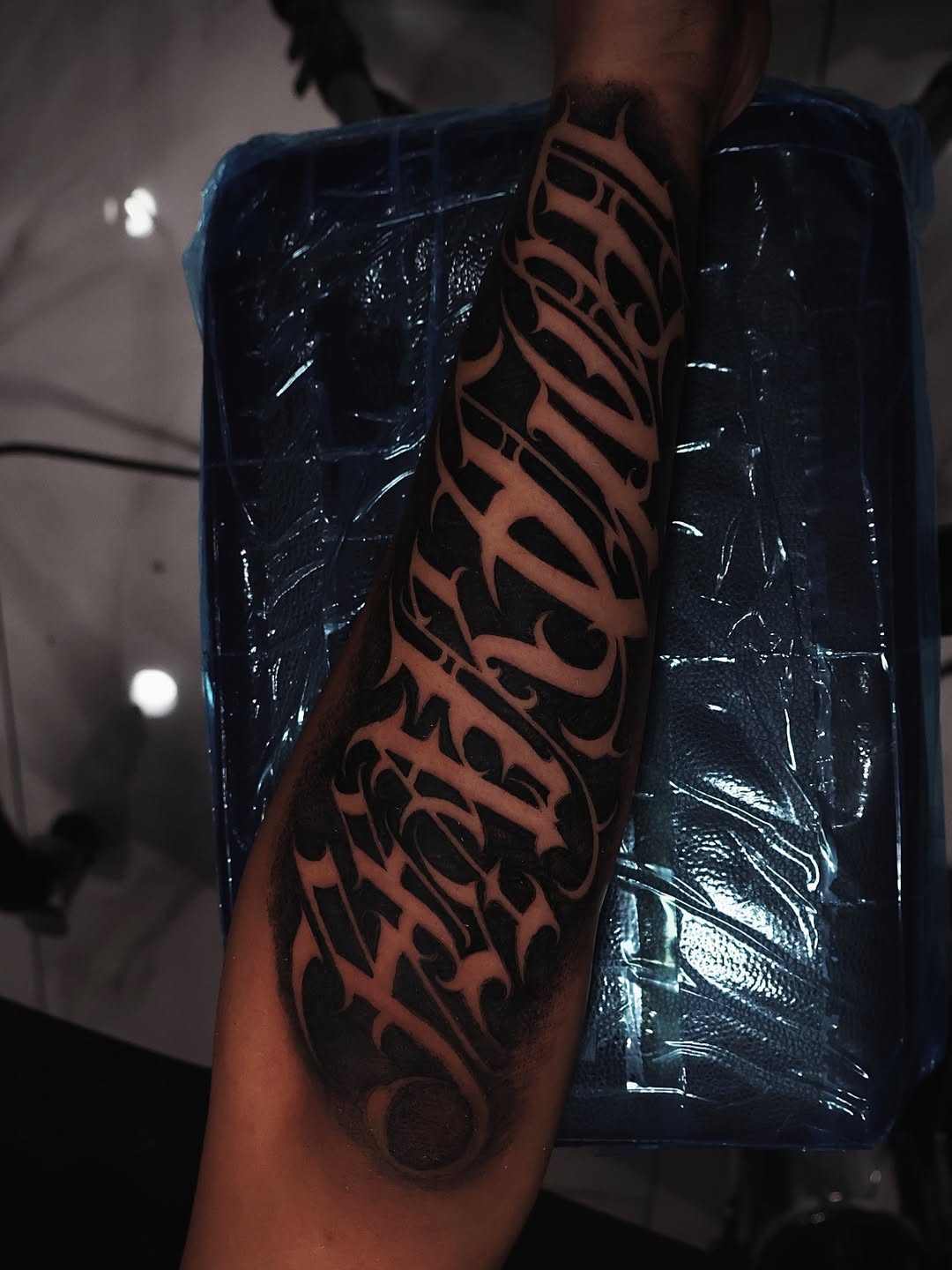 Tattoo by @jmoreno3fr — lettering_script, blackwork
