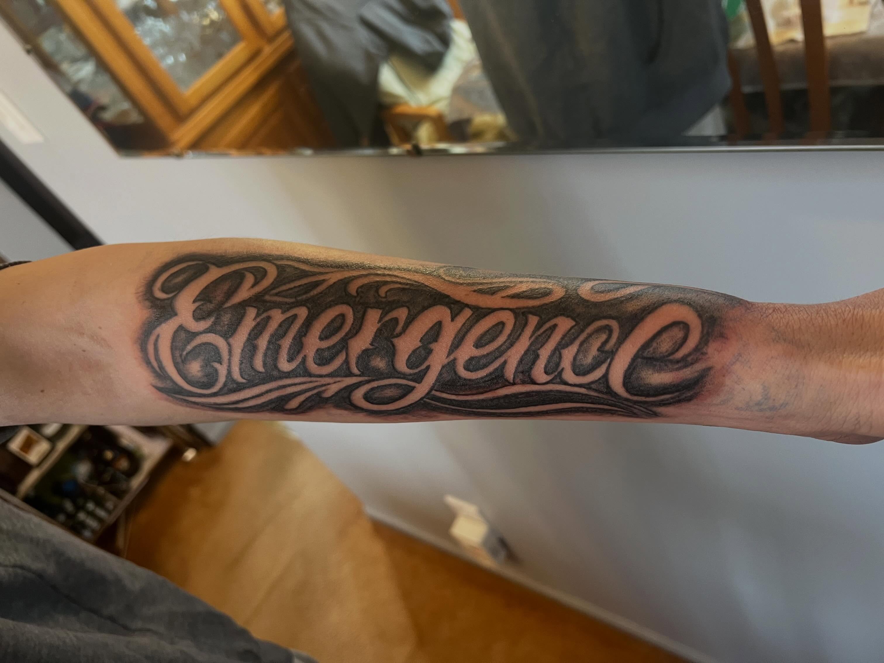 Tattoo by @tattedupbaddies_ — lettering_script
