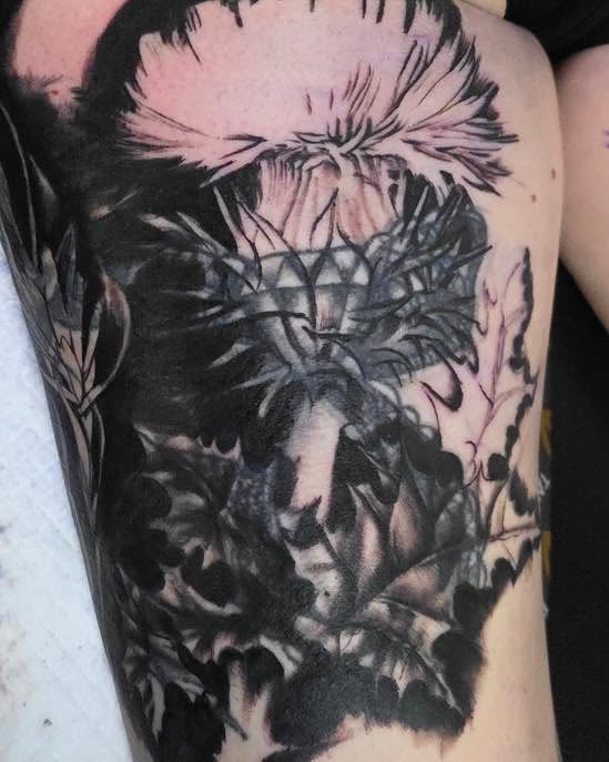 Tattoo by @tanktat2z — black_and_grey, realism