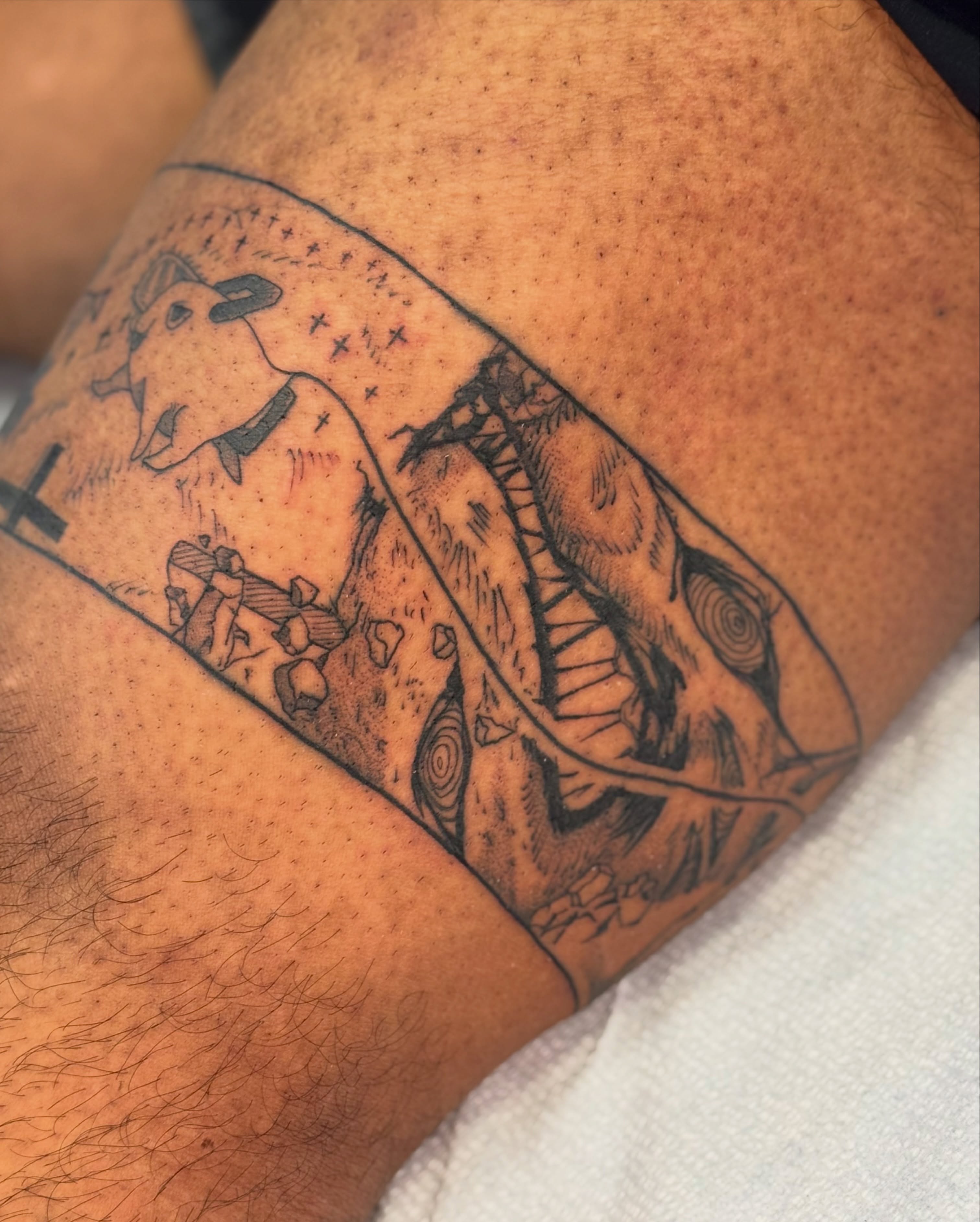 Tattoo by @majinmish — black_and_grey