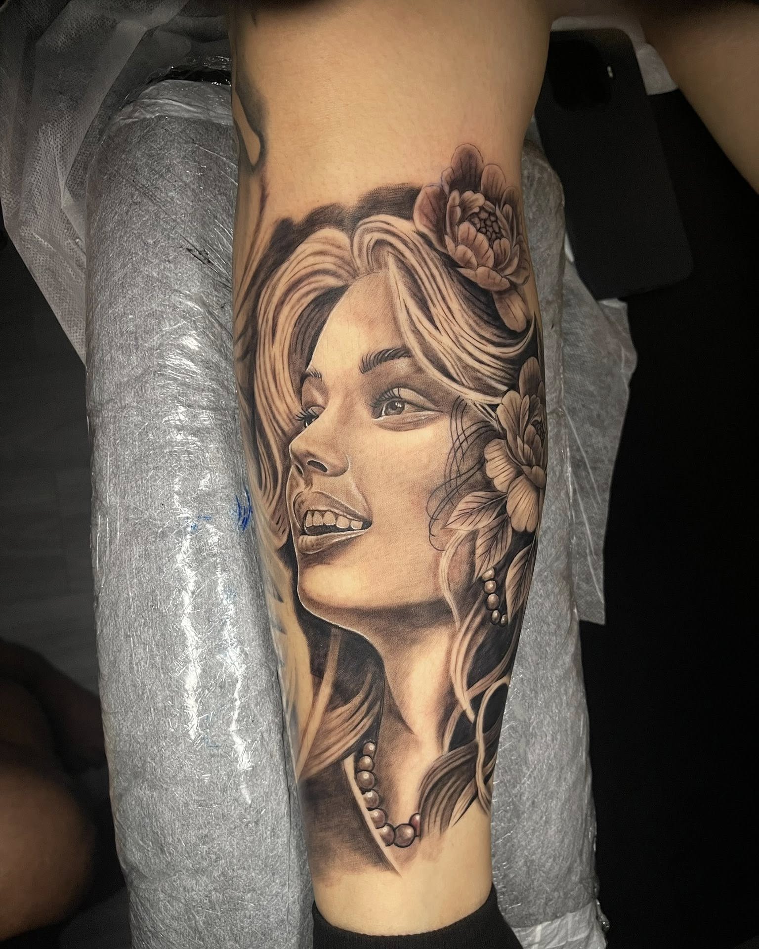 Tattoo by @saintstatts — realism, black_and_grey