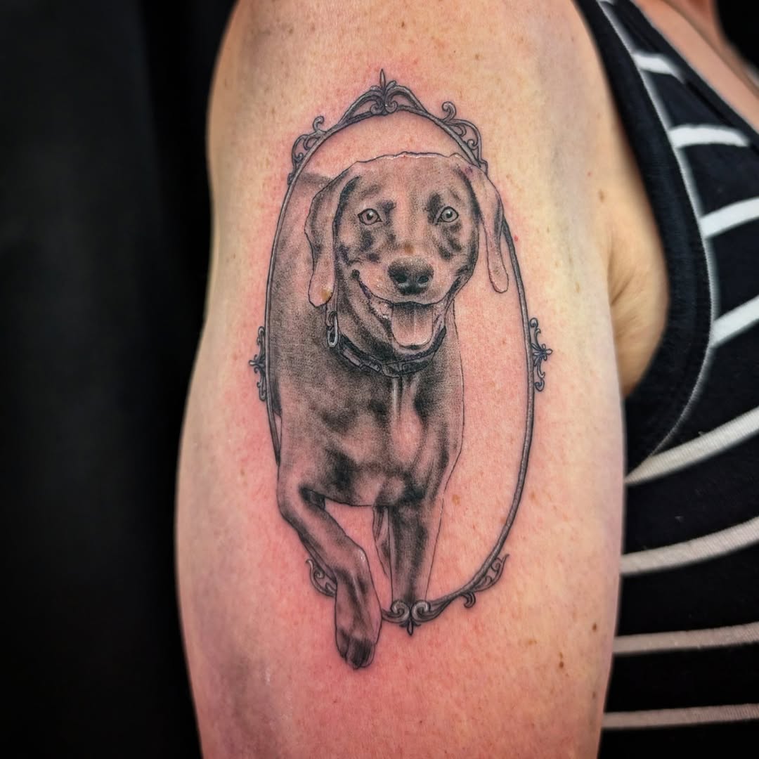 Tattoo by @yourferalfriend — realism, black_and_grey