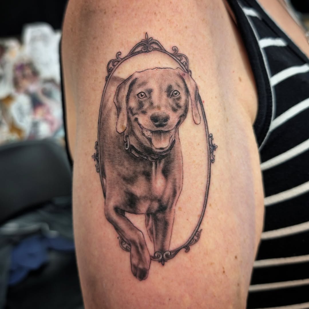 Tattoo by @yourferalfriend — realism, black_and_grey