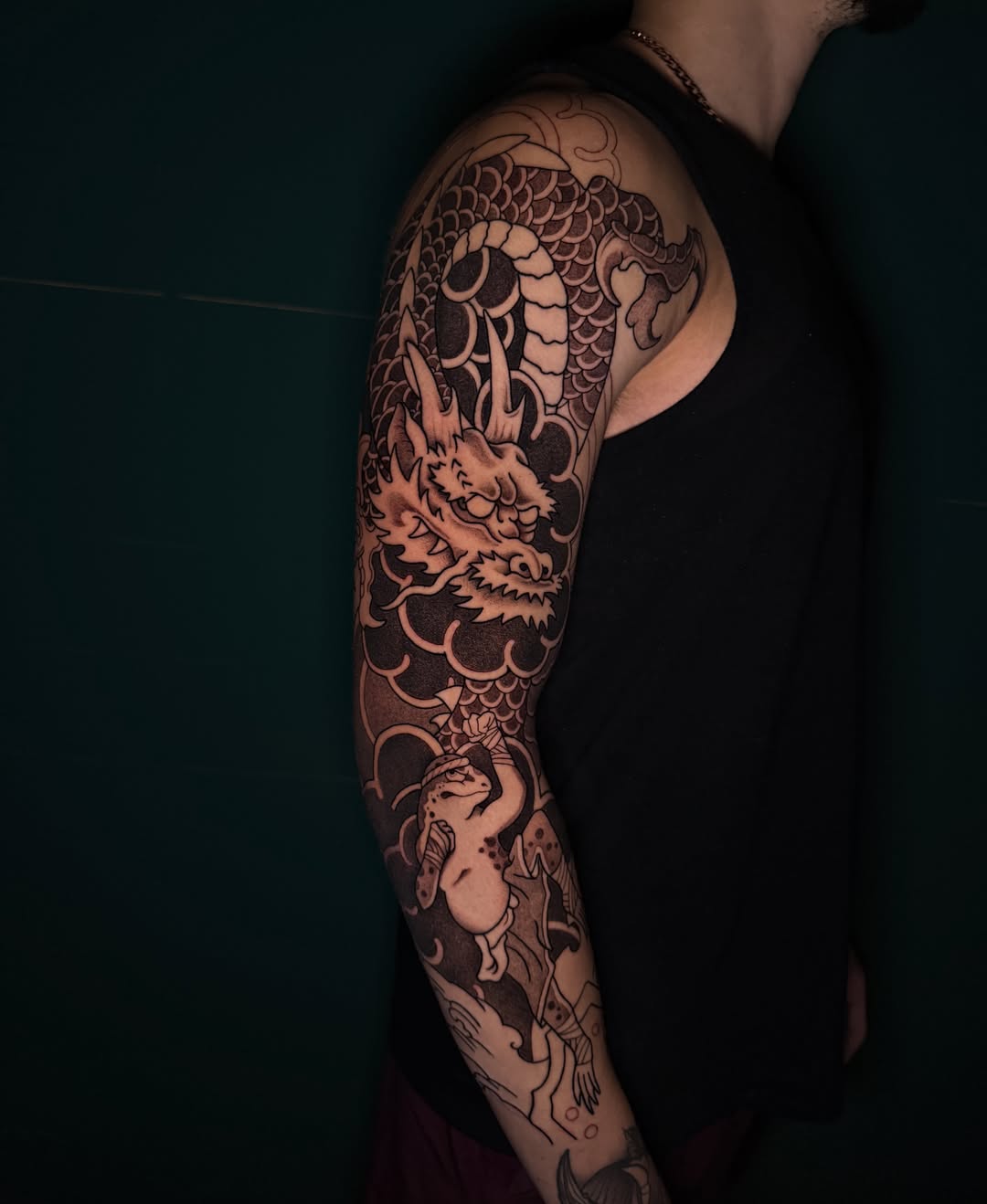 Tattoo by @ruckustattoo — black_and_grey, japanese_irezumi