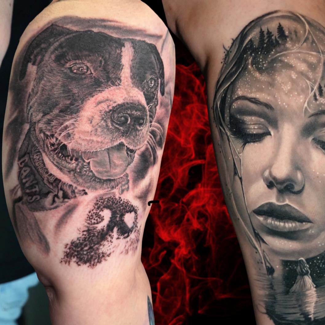 Tattoo by @mattallsman.tattoo — realism, dotwork