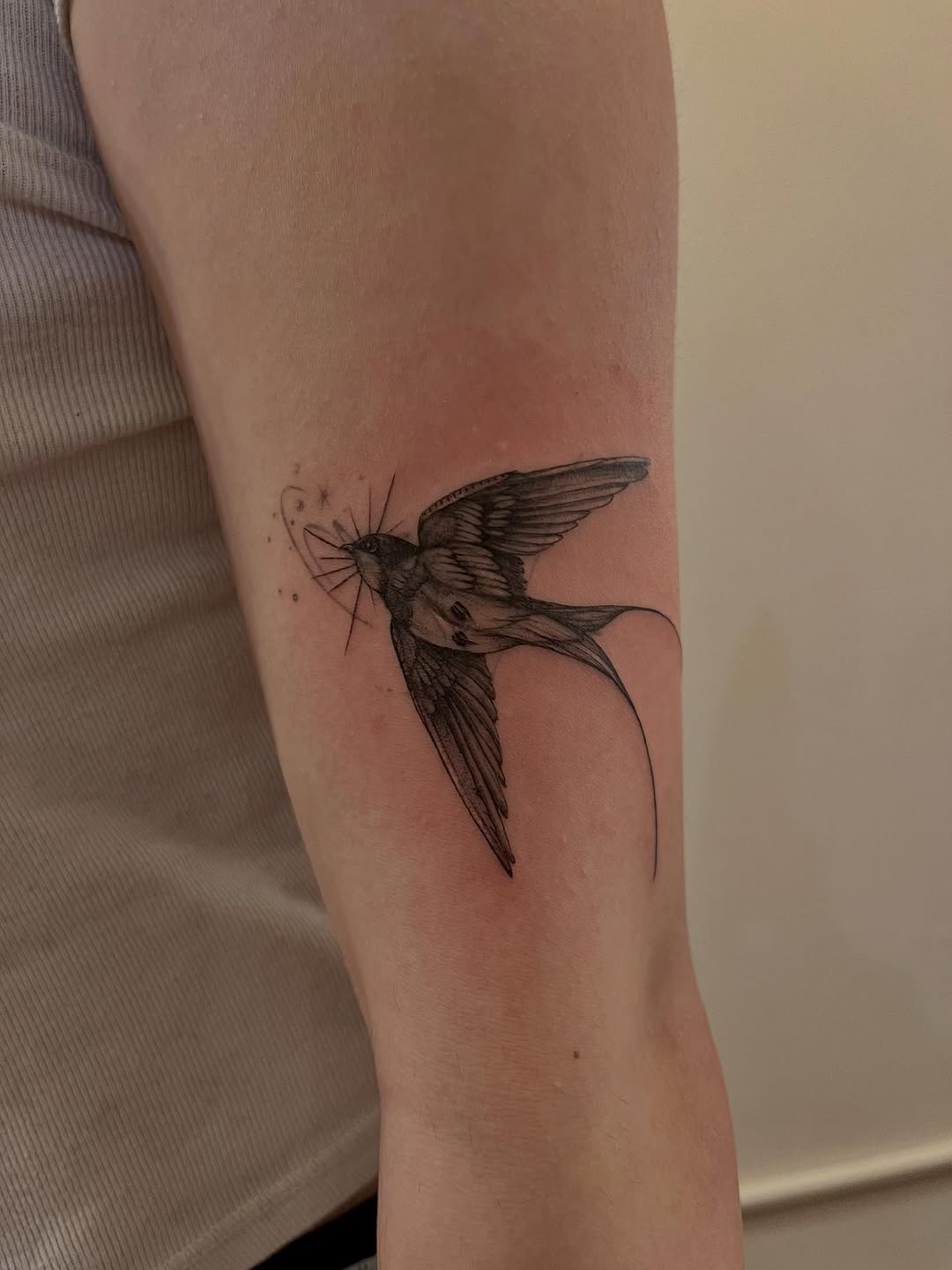 Tattoo by @kite.tattoo_amber — fine_line, black_and_grey