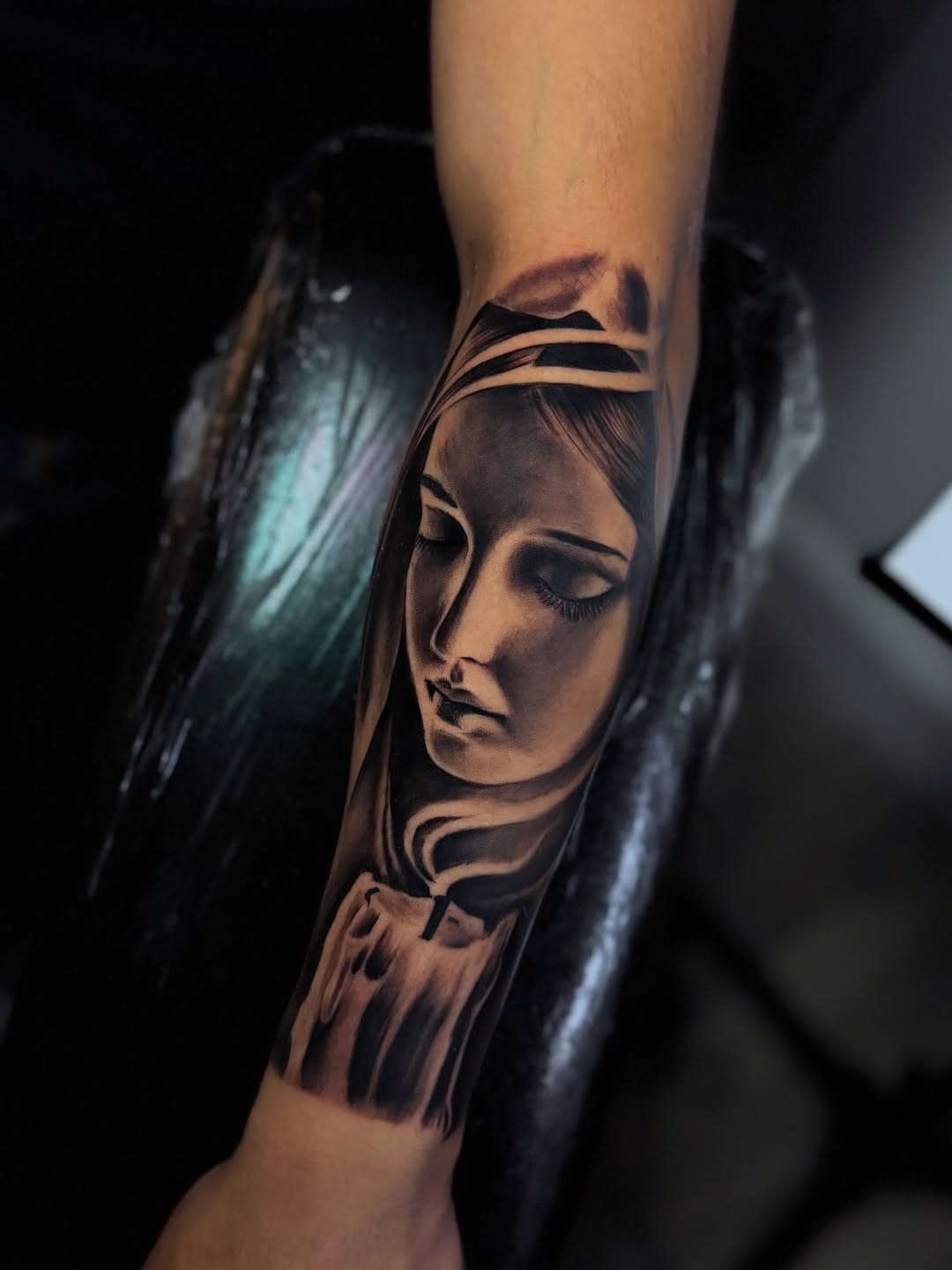 Tattoo by @tatt2ant — realism, black_and_grey