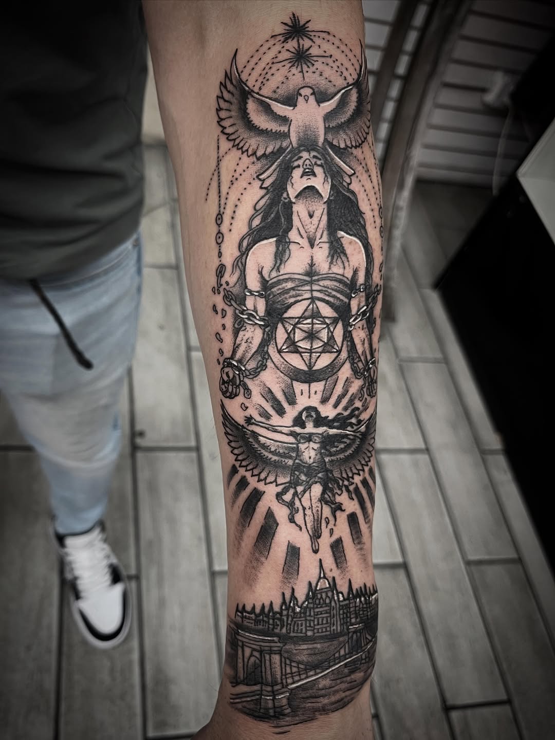 Tattoo by @seangallaghertattoos — black_and_grey, realism