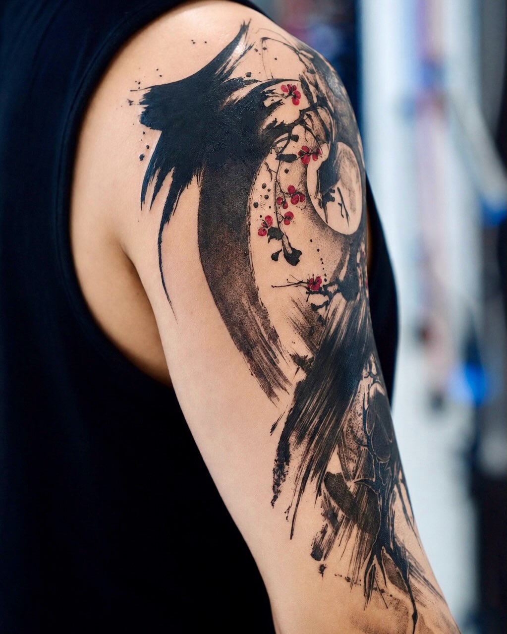 Tattoo by @mj_inkflow — blackwork, watercolor