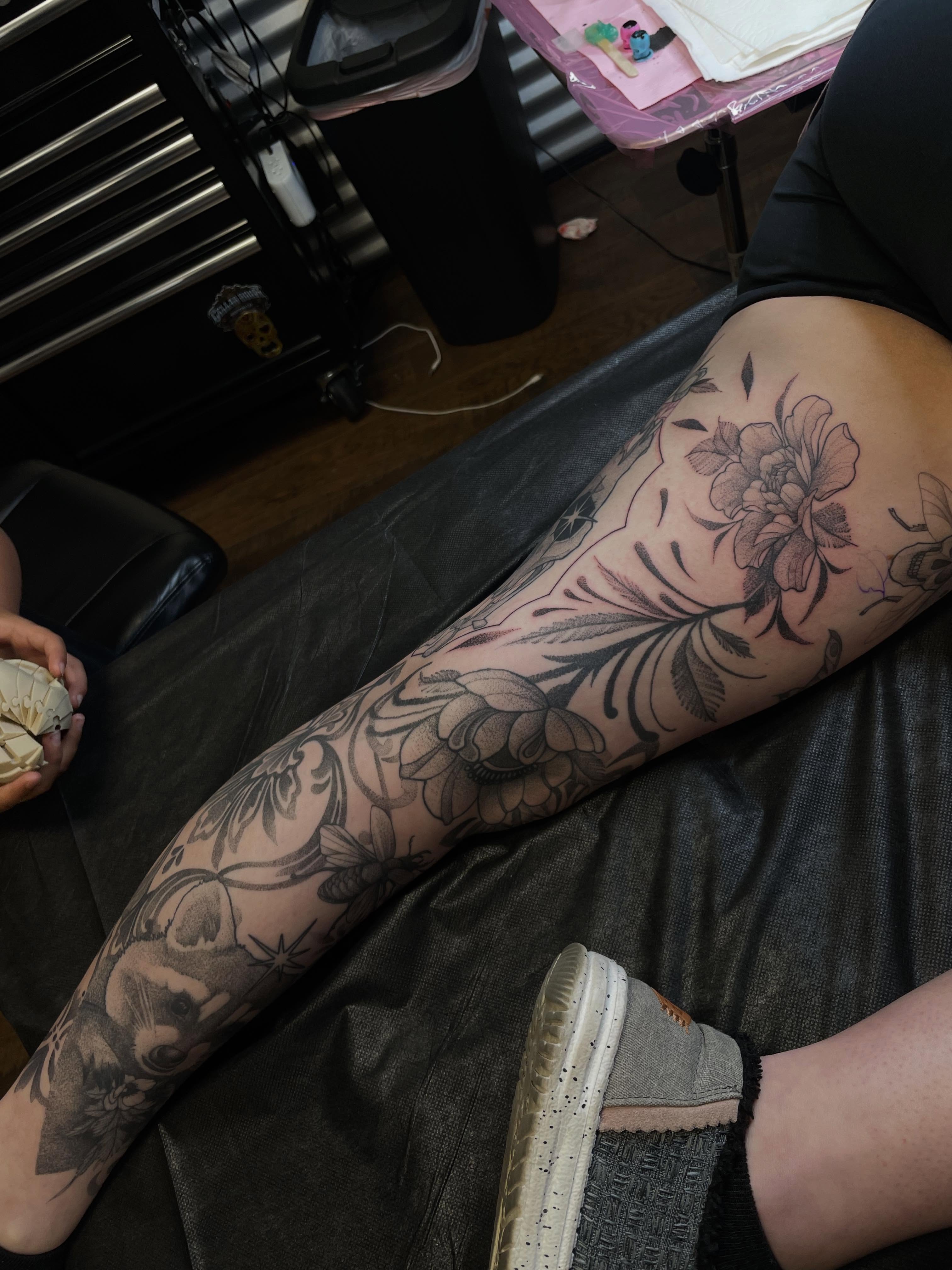 Tattoo by @_sinnertattoos — black_and_grey