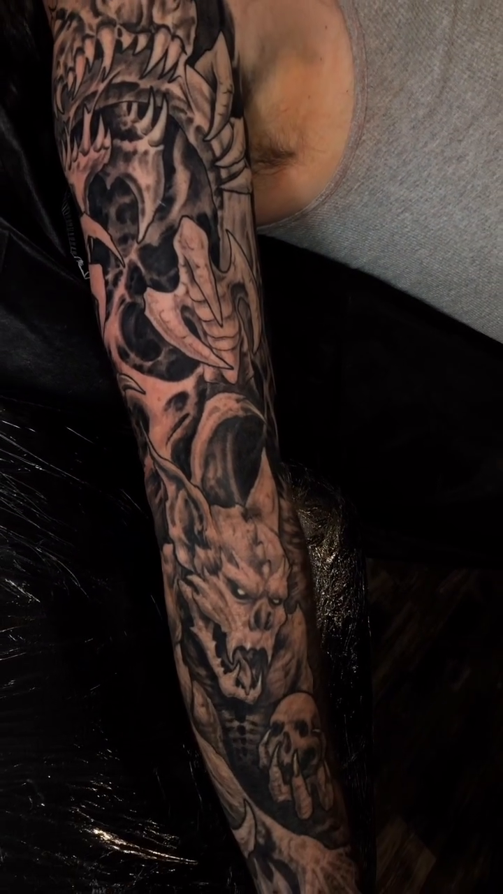 Tattoo by @oakadams โ dark_realism, black_and_grey