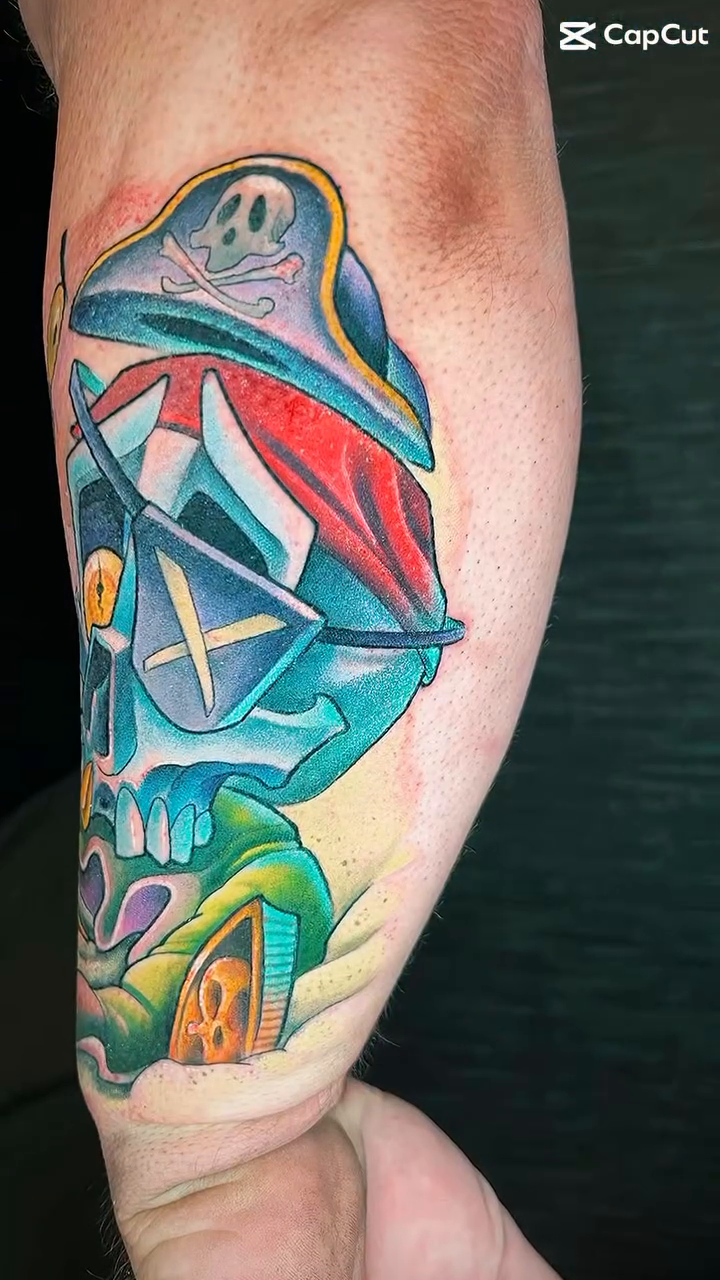 Tattoo by @aldo_gallegos — new_school, trash_polka