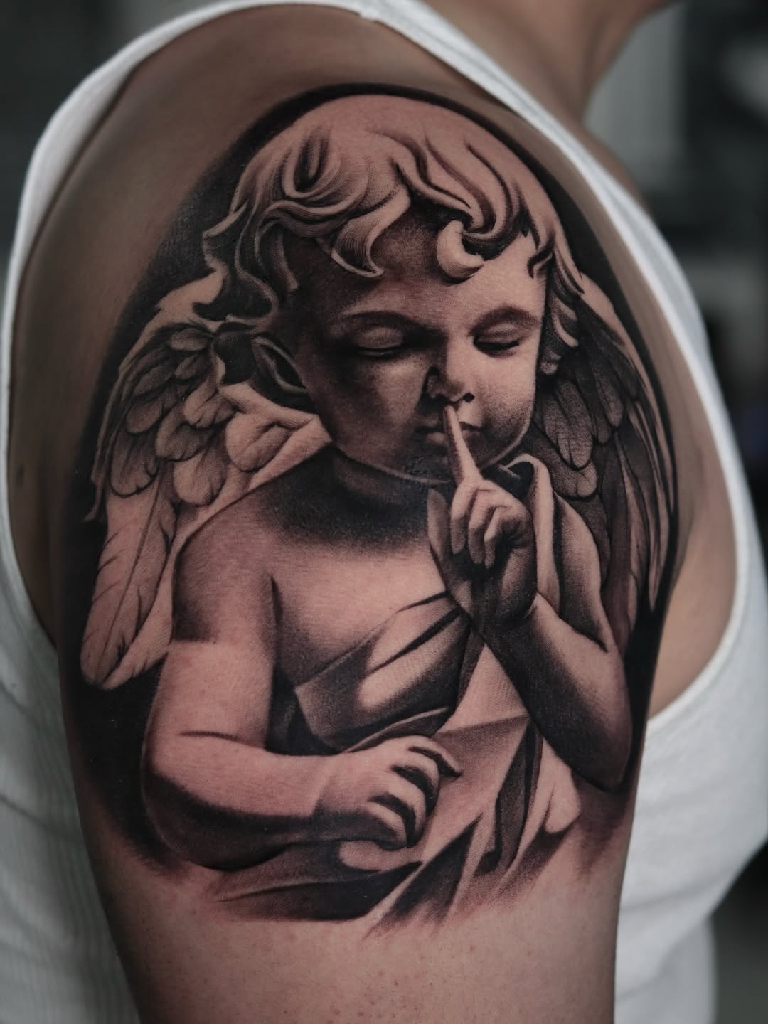 Tattoo by @lys__ink — realism, black_and_grey