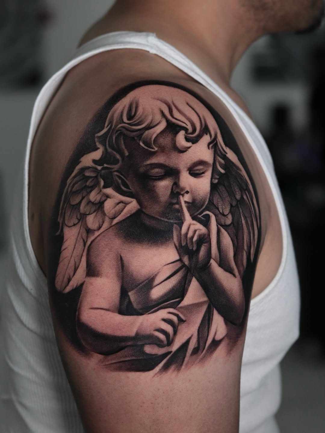 Tattoo by @lys__ink — realism, black_and_grey