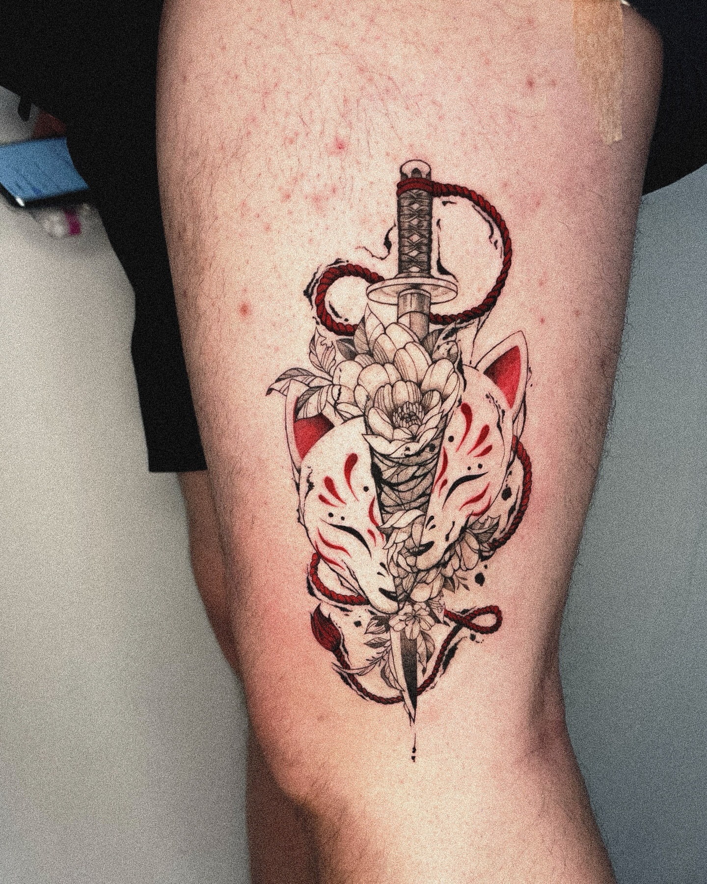Tattoo by @meongtatt — japanese_irezumi, dotwork
