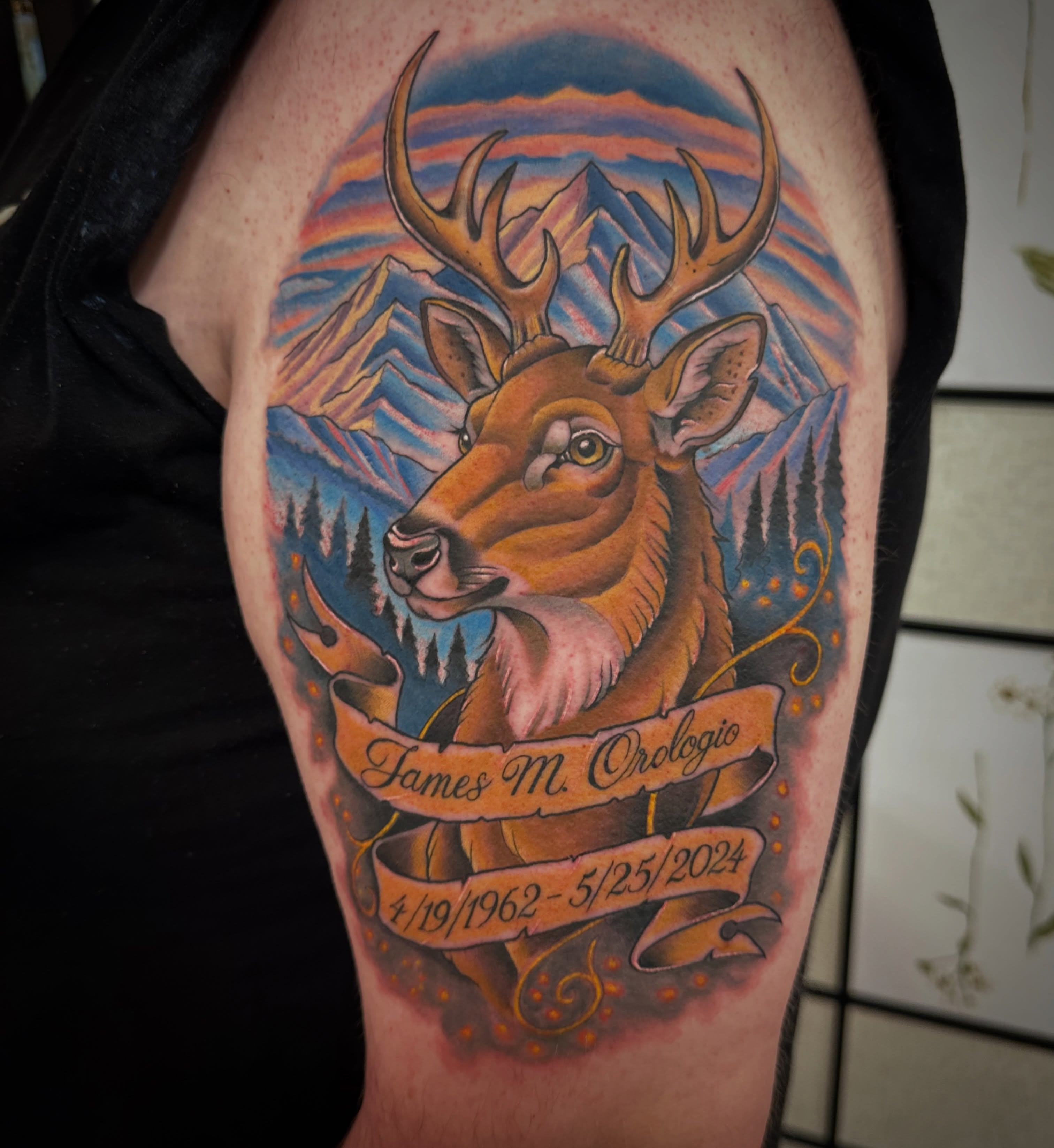 Deer realism tattoo on the forearm by Sam AlpineInk
