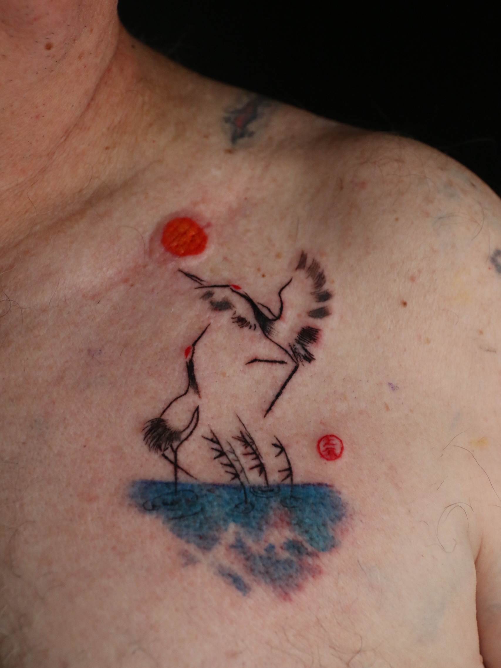 Tattoo by @id_tt_ — dotwork, watercolor