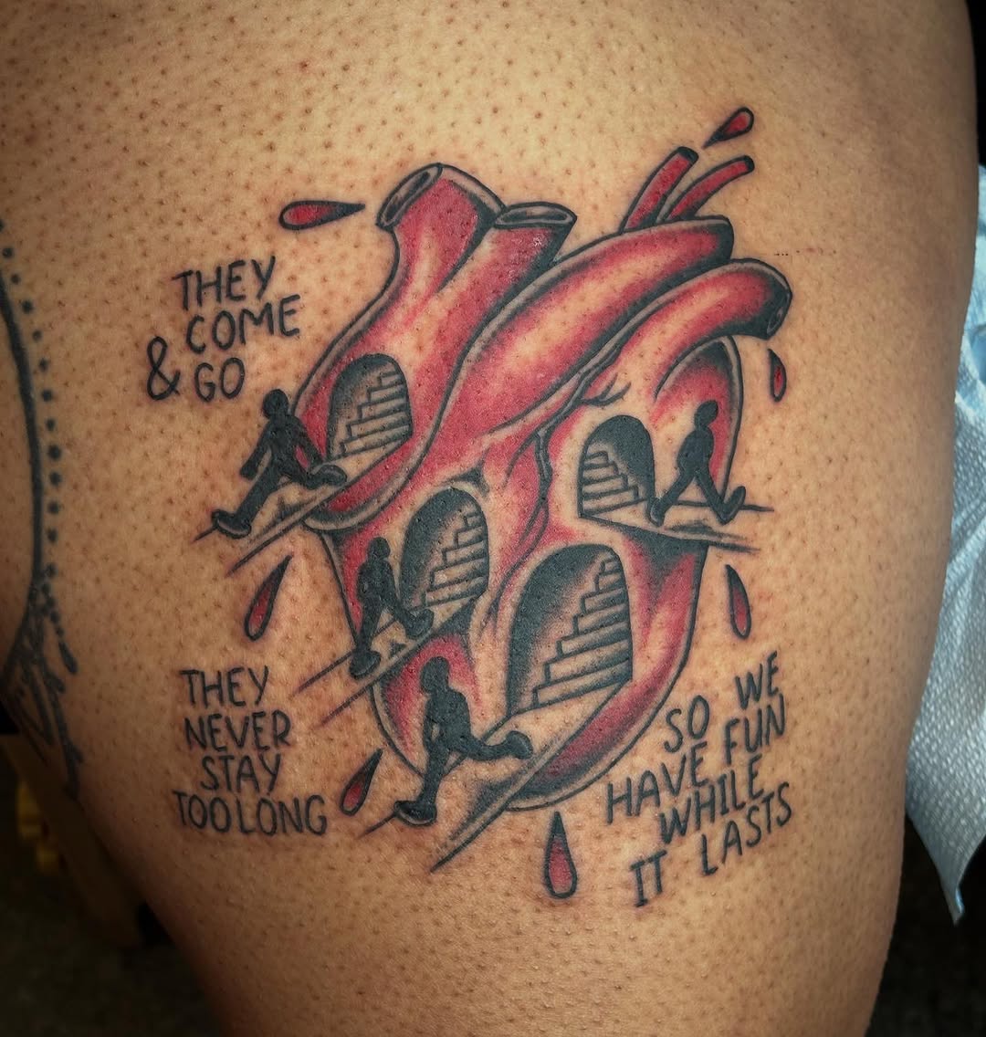 Tattoo by @brandimarietattoo — trash_polka, lettering_script