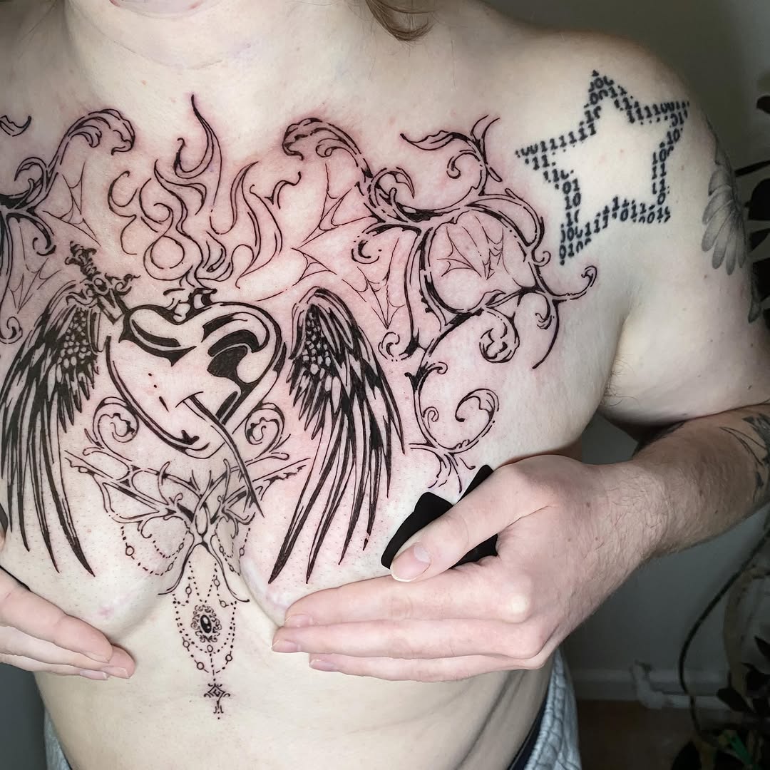 Tattoo by @woodniptat — blackwork, ornamental