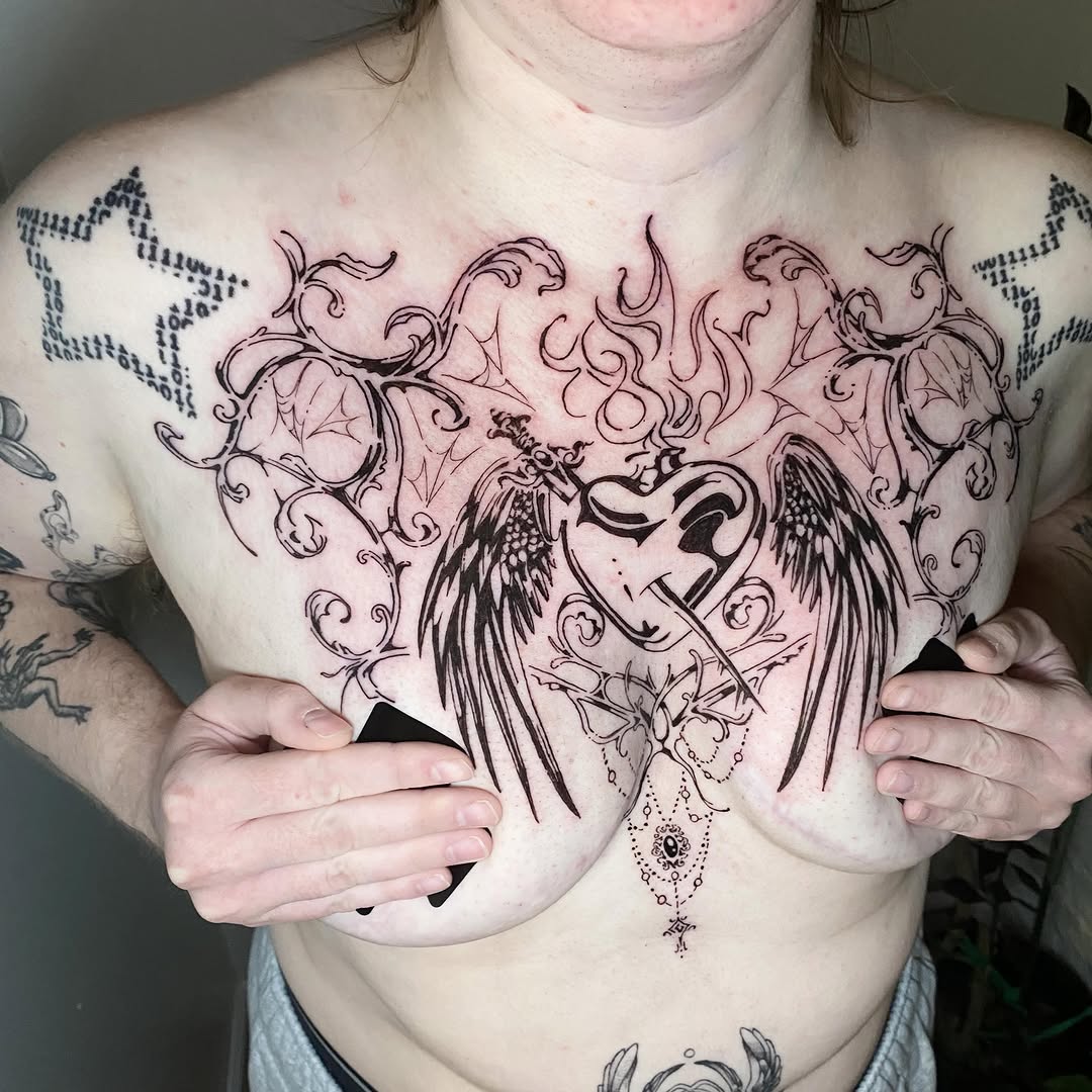 Tattoo by @woodniptat — blackwork, ornamental