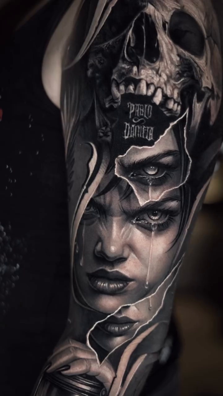 Tattoo by @saranieto_ — dark_realism, black_and_grey