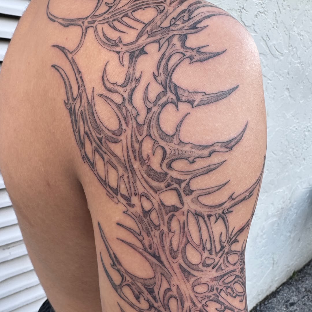 Tattoo by @rustoblack — black_and_grey, tribal