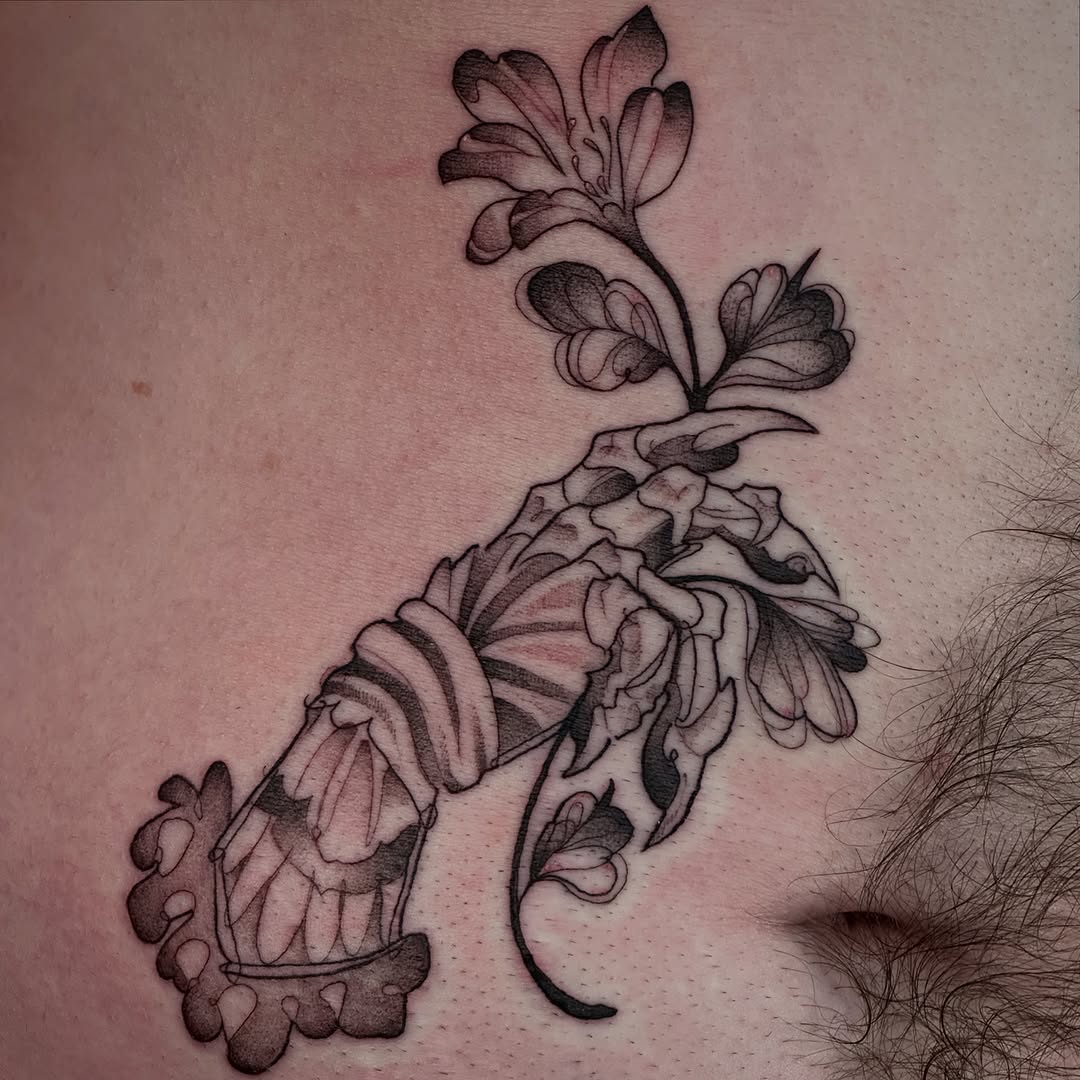Tattoo by @thetattoolizard — black_and_grey, ornamental