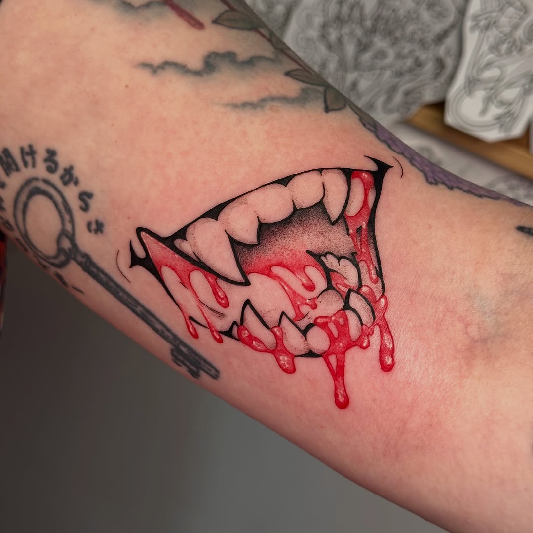 Tattoo by @thetattoolizard — new_school, trash_polka