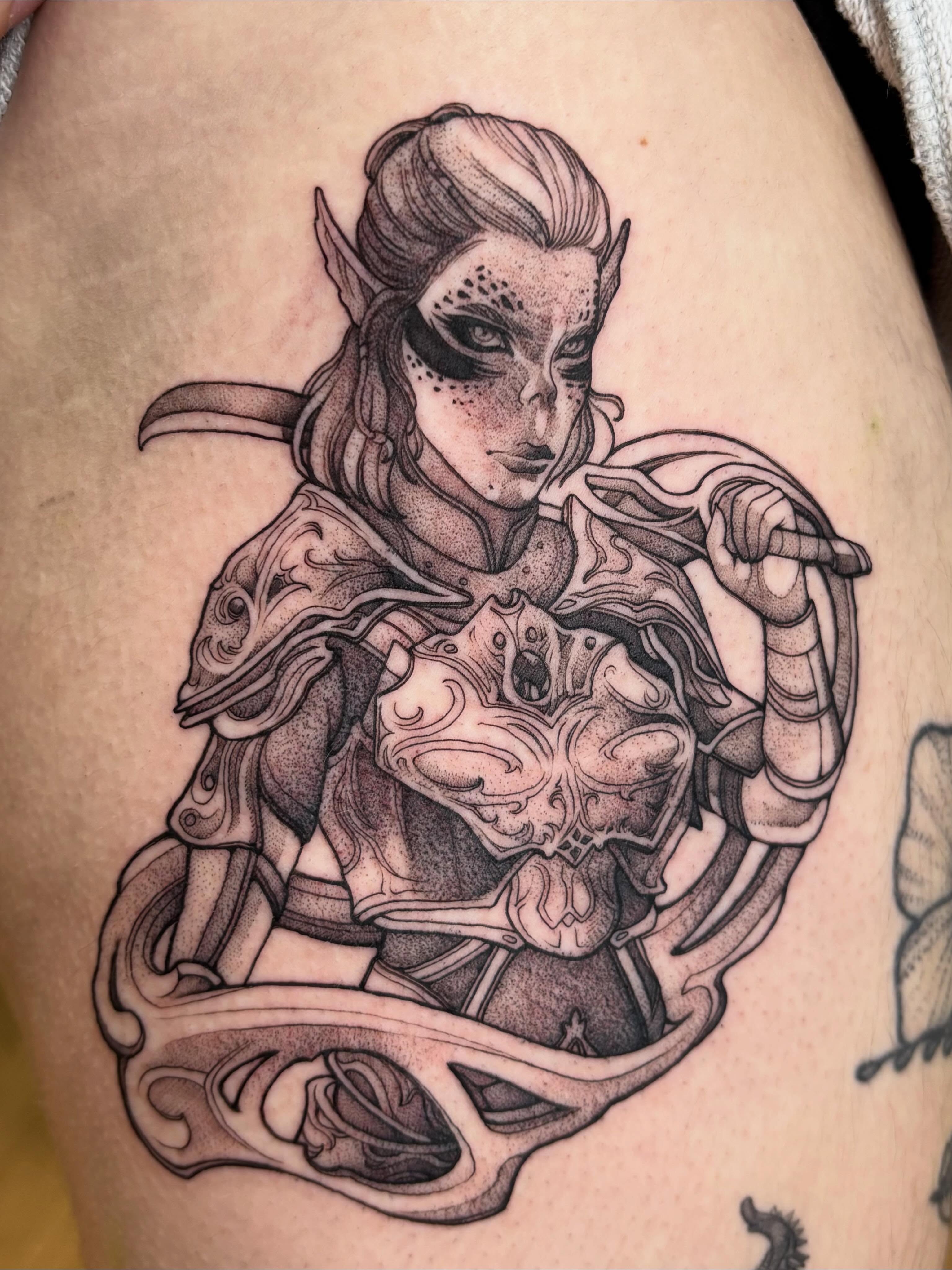 Tattoo by @joelytattoos — dotwork, realism