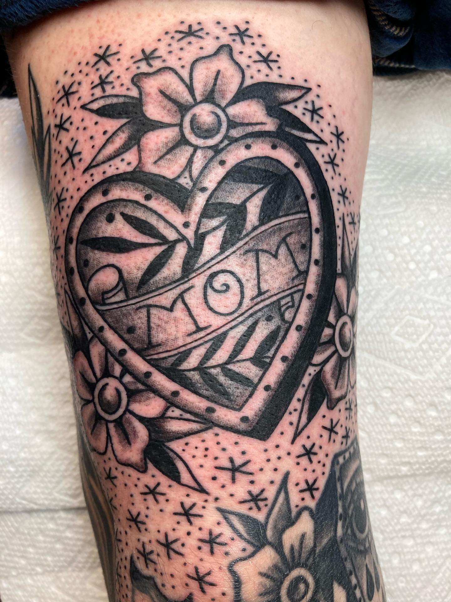 Tattoo by @jessewortheytattoo — american_traditional, dotwork