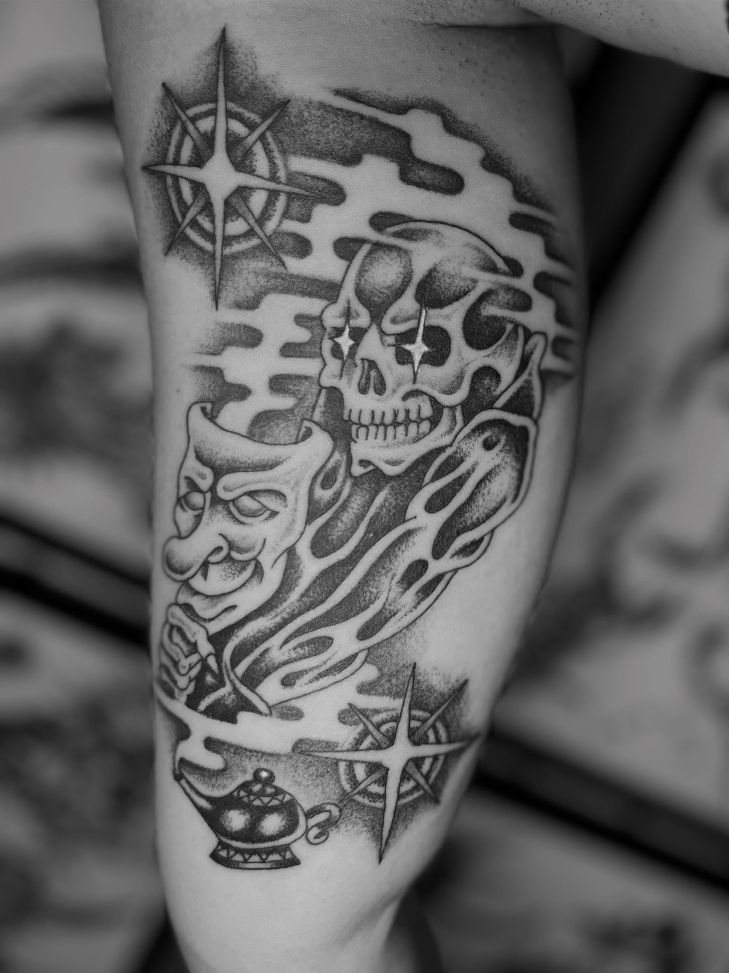 Tattoo by @peterpaychek — black_and_grey, dotwork