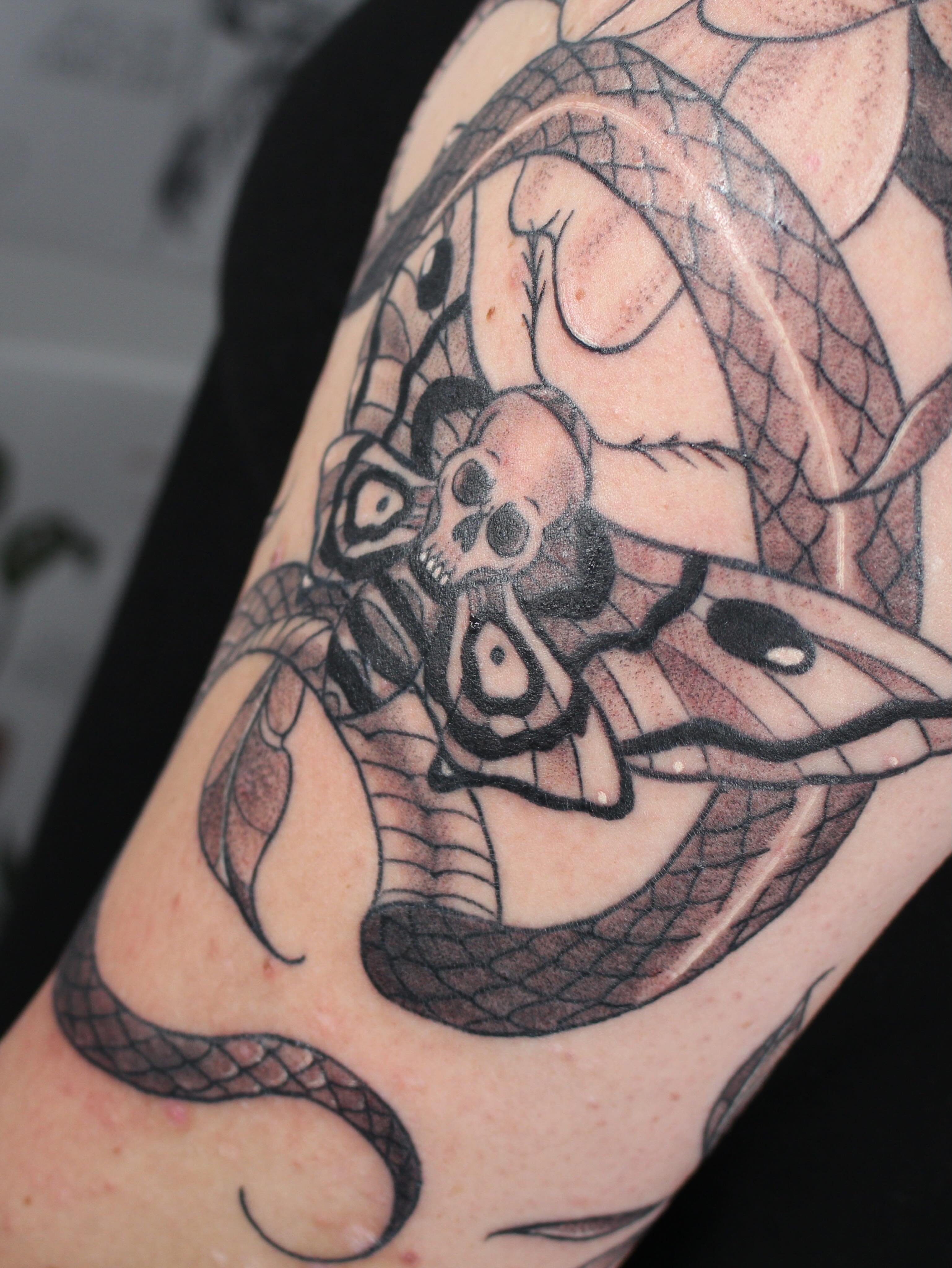 Tattoo by @julieobrientattoo — american_traditional, black_and_grey