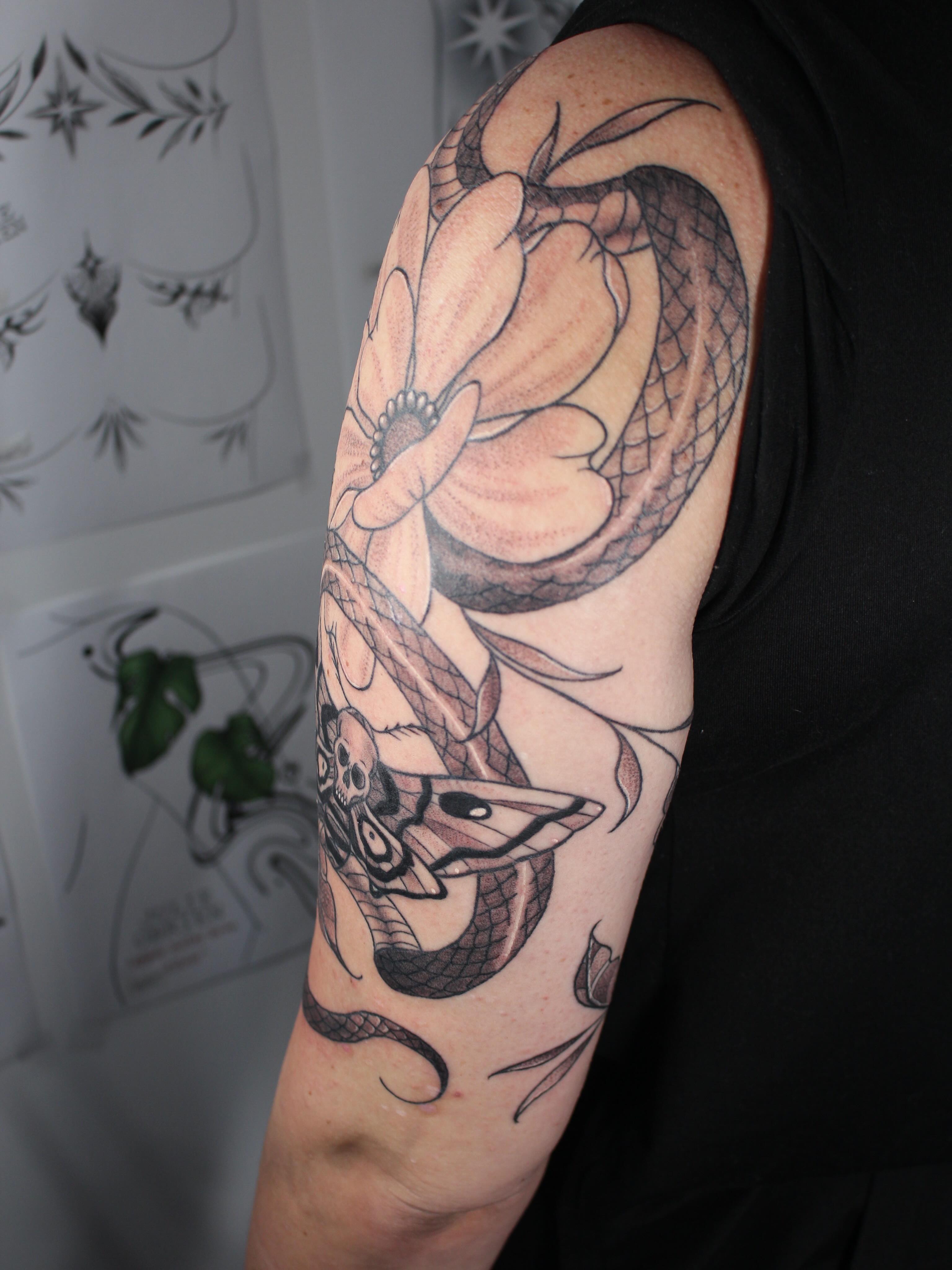 Tattoo by @julieobrientattoo — american_traditional, black_and_grey