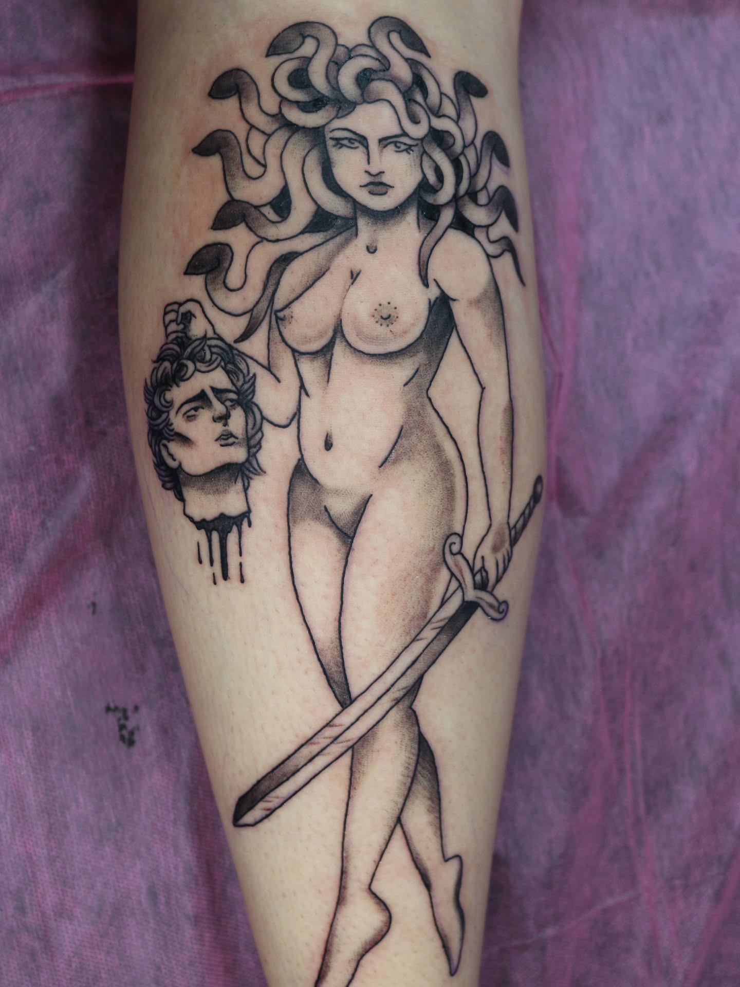 Tattoo by @misspixiedevil β black_and_grey