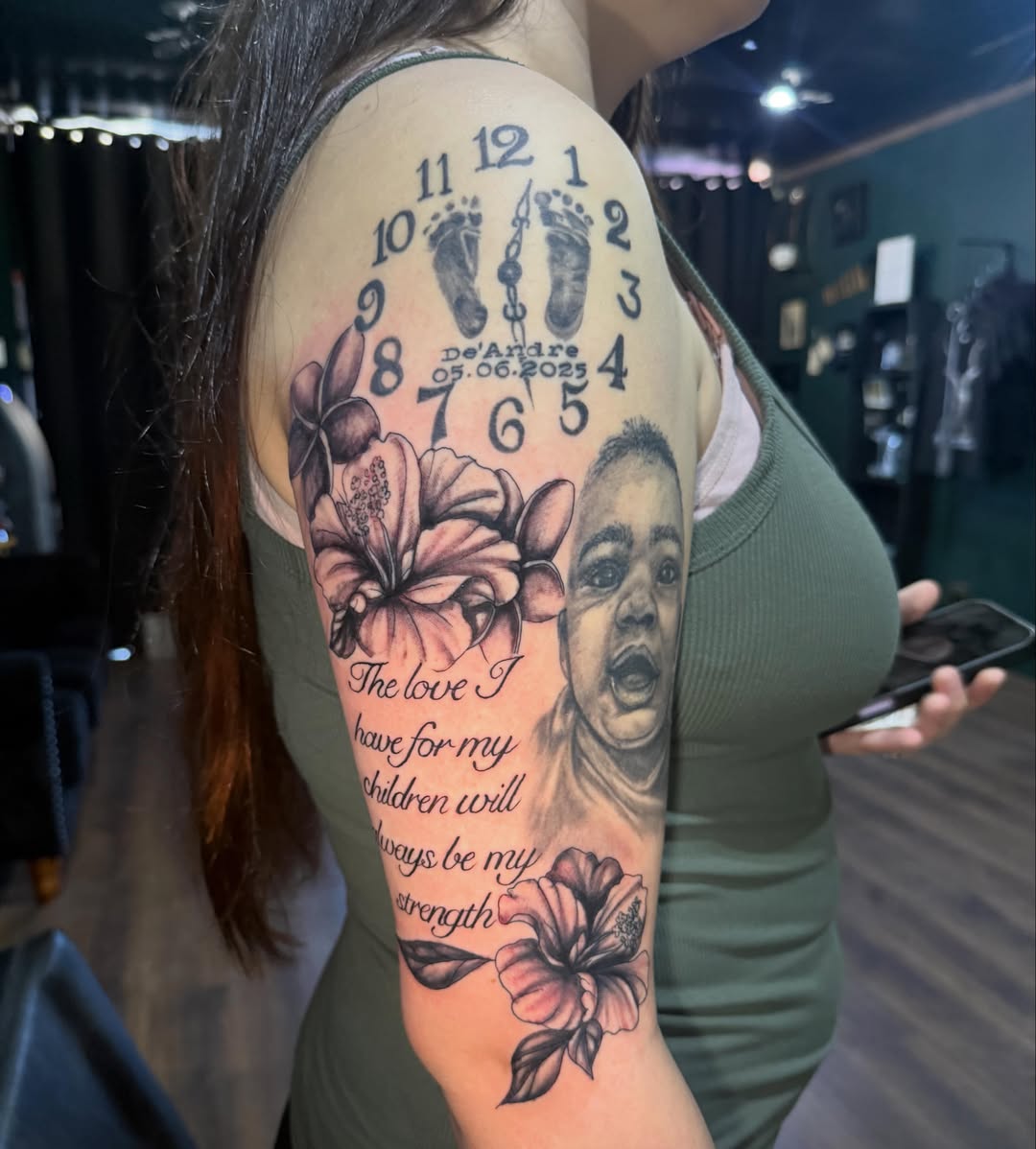 Tattoo by @tink_tattoos — black_and_grey, realism