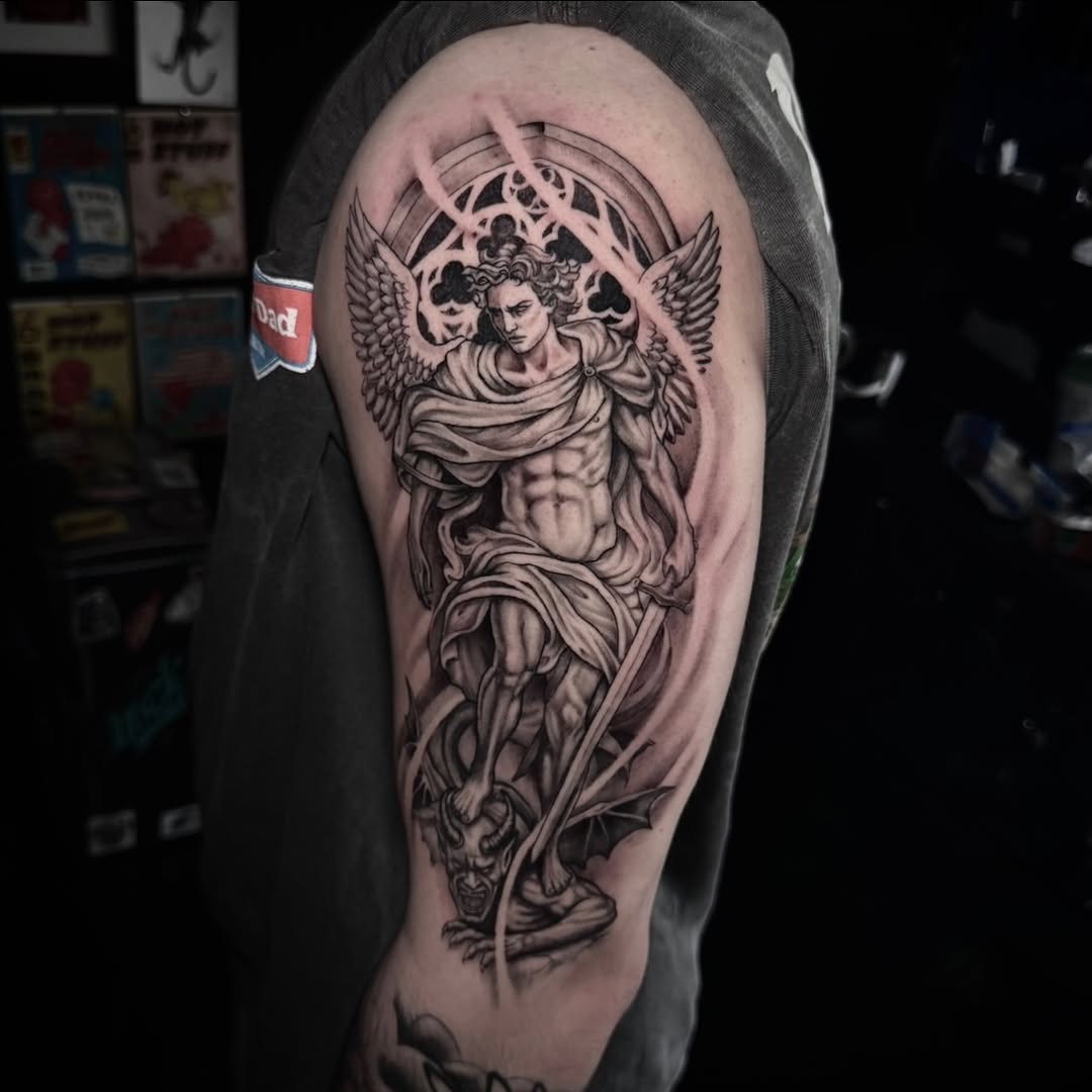 Tattoo by @corycabletattoos — black_and_grey, realism