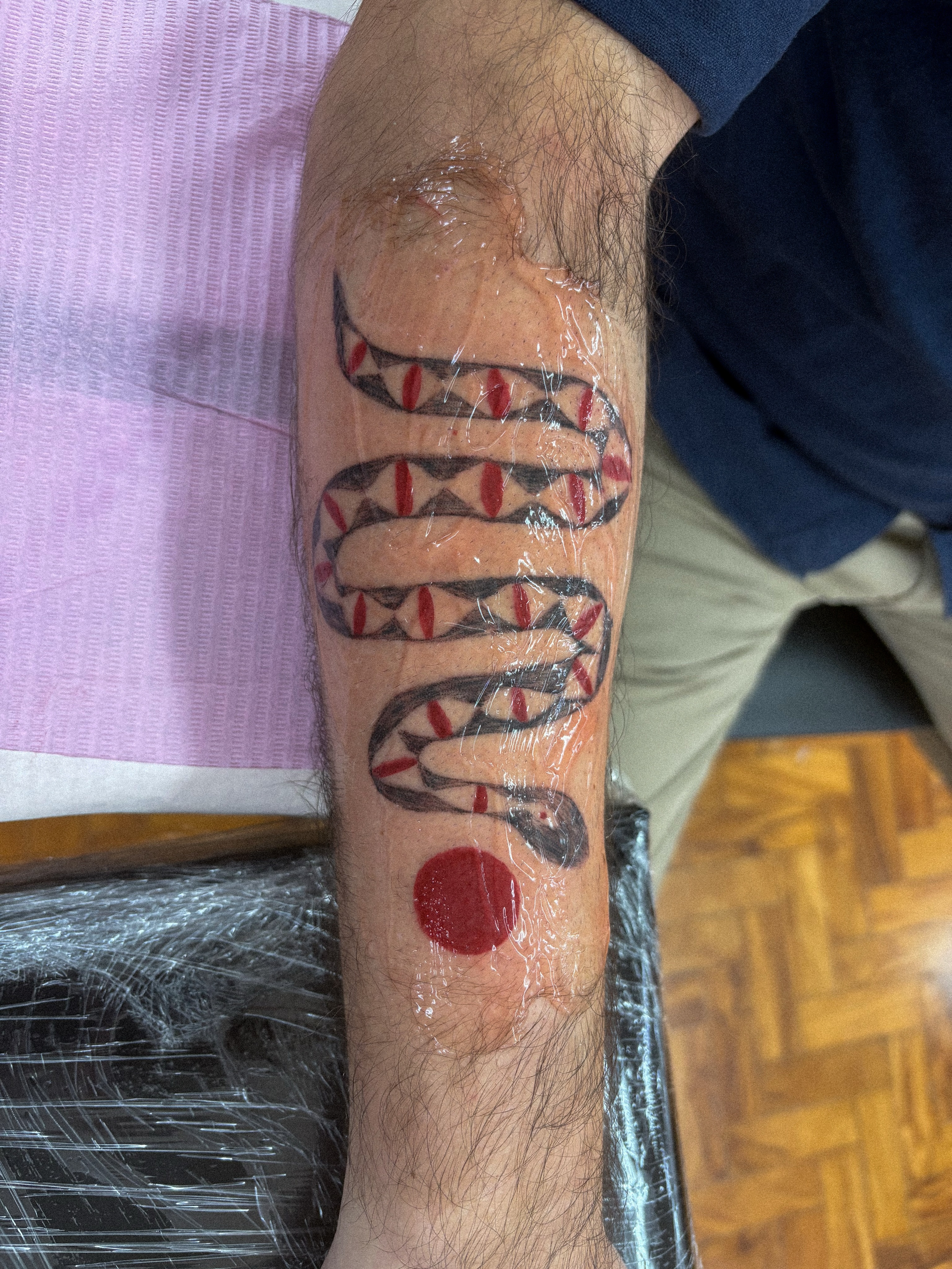 Snake tribal tattoo on the forearm by júlia sanches ✦︎