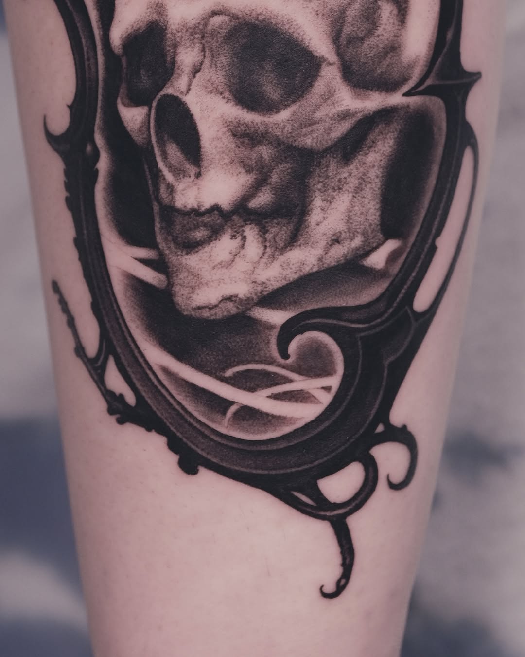 Tattoo by @9rukim — black_and_grey, realism