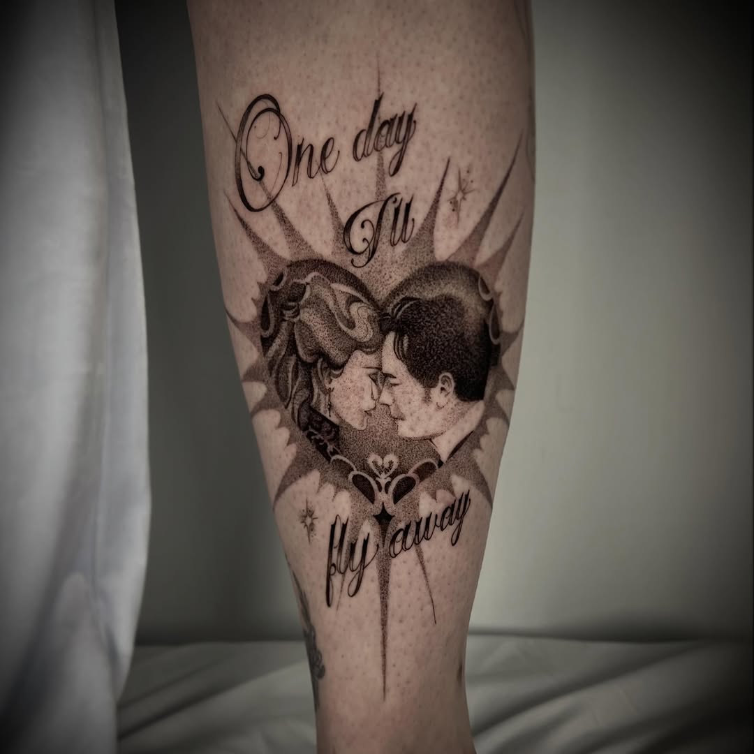 Tattoo by @reeslynn_tattoo — lettering_script, black_and_grey